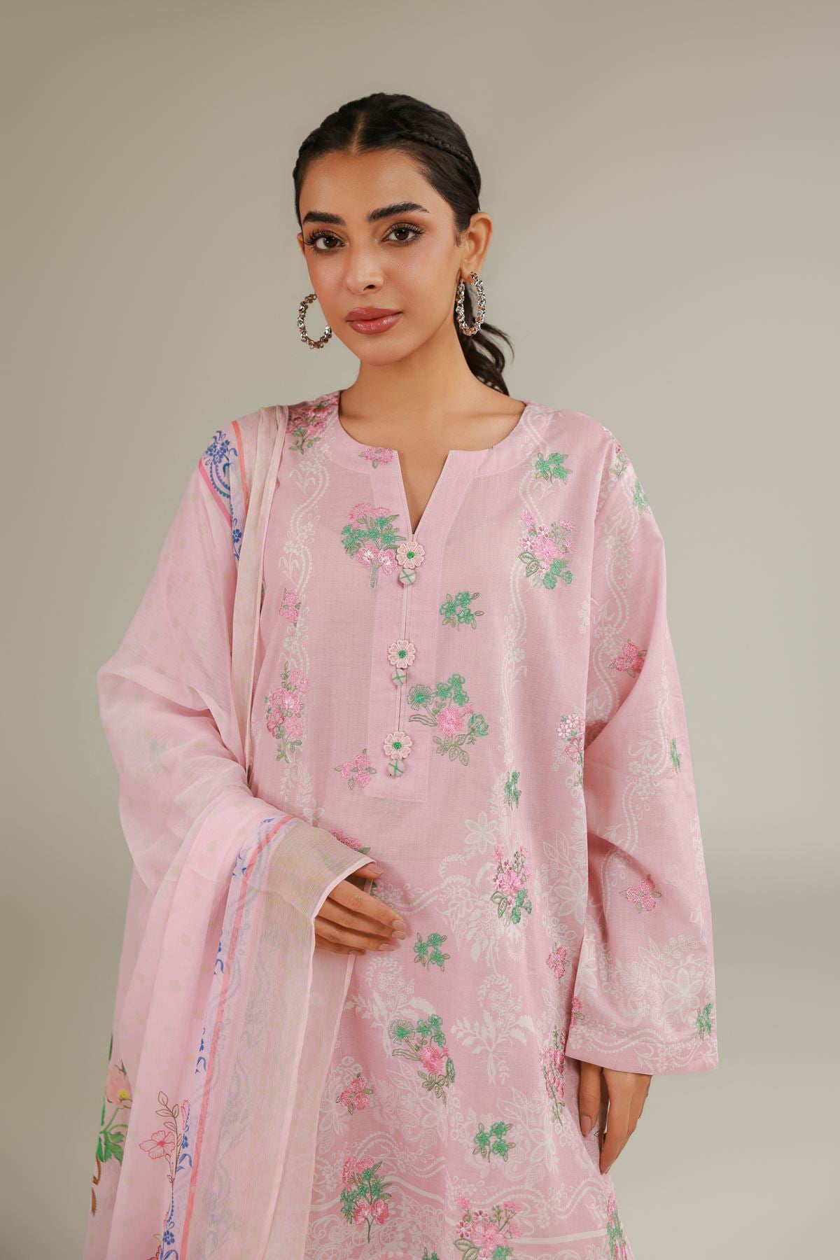 Embroidered Cambric Cambric Tailored 3-Piece - T-A33-26-112FG1-VG
