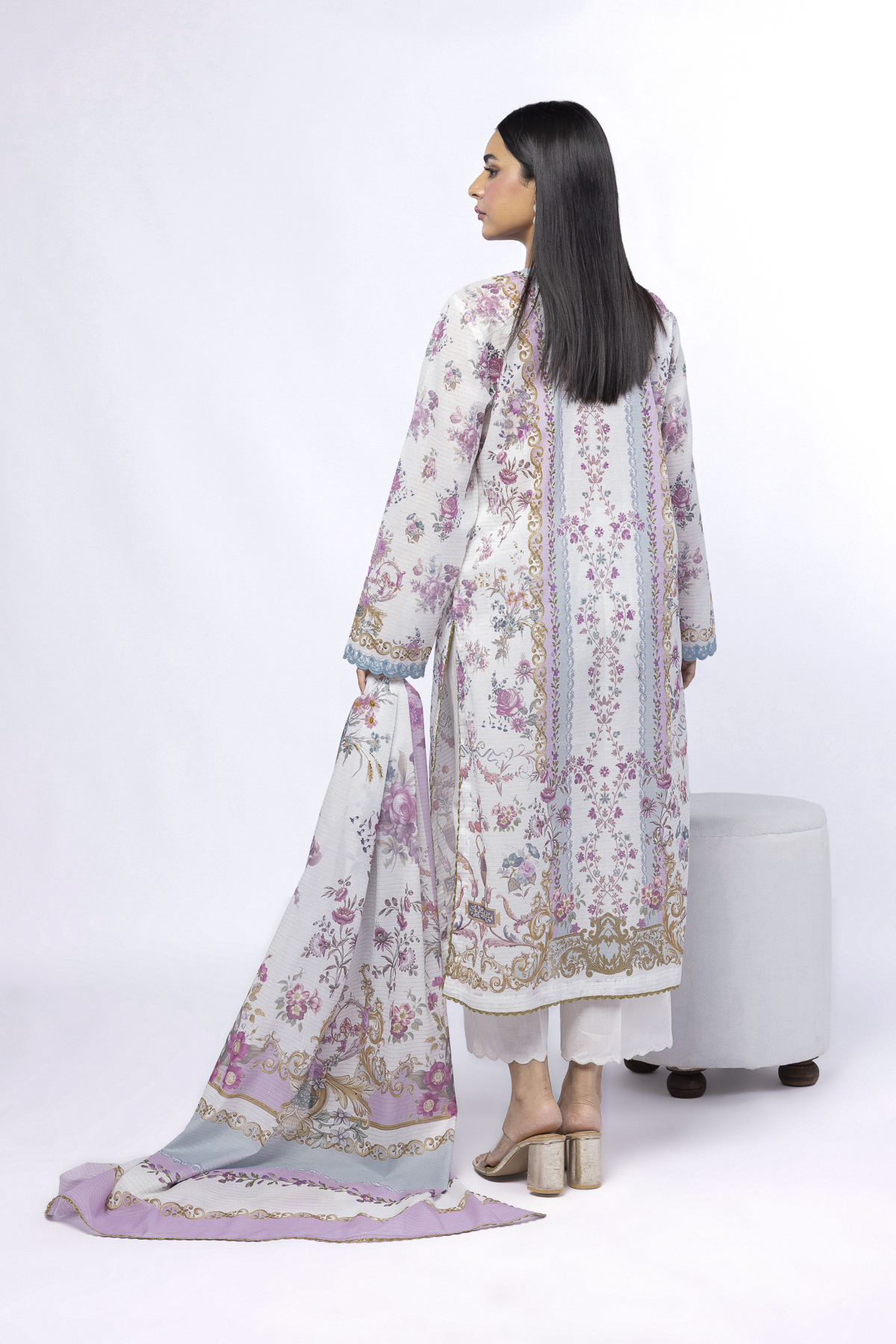 Embroidered Messuri Fabrics 3 Piece - CA02A-VG