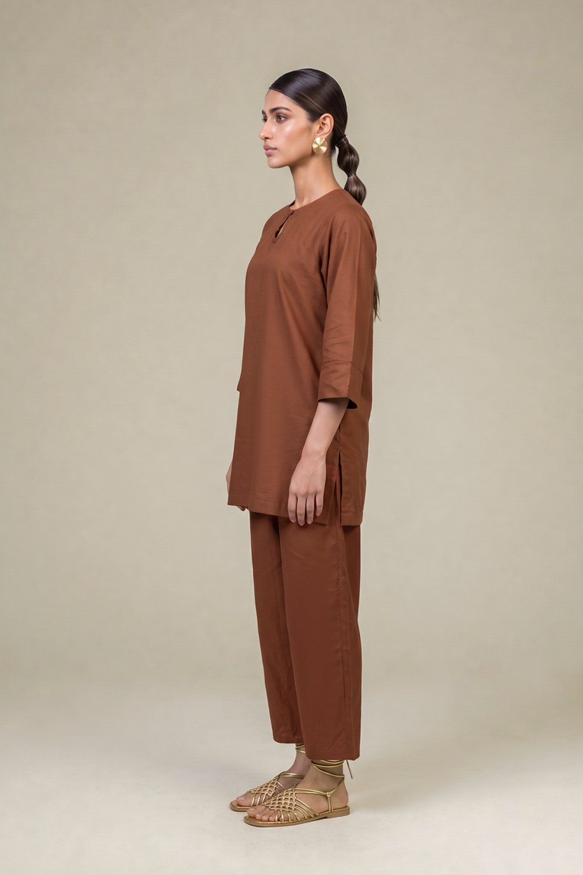 Dyed Cotton Dobby Tailored 2-Piece Set - 2-26-308-A-G1-VG