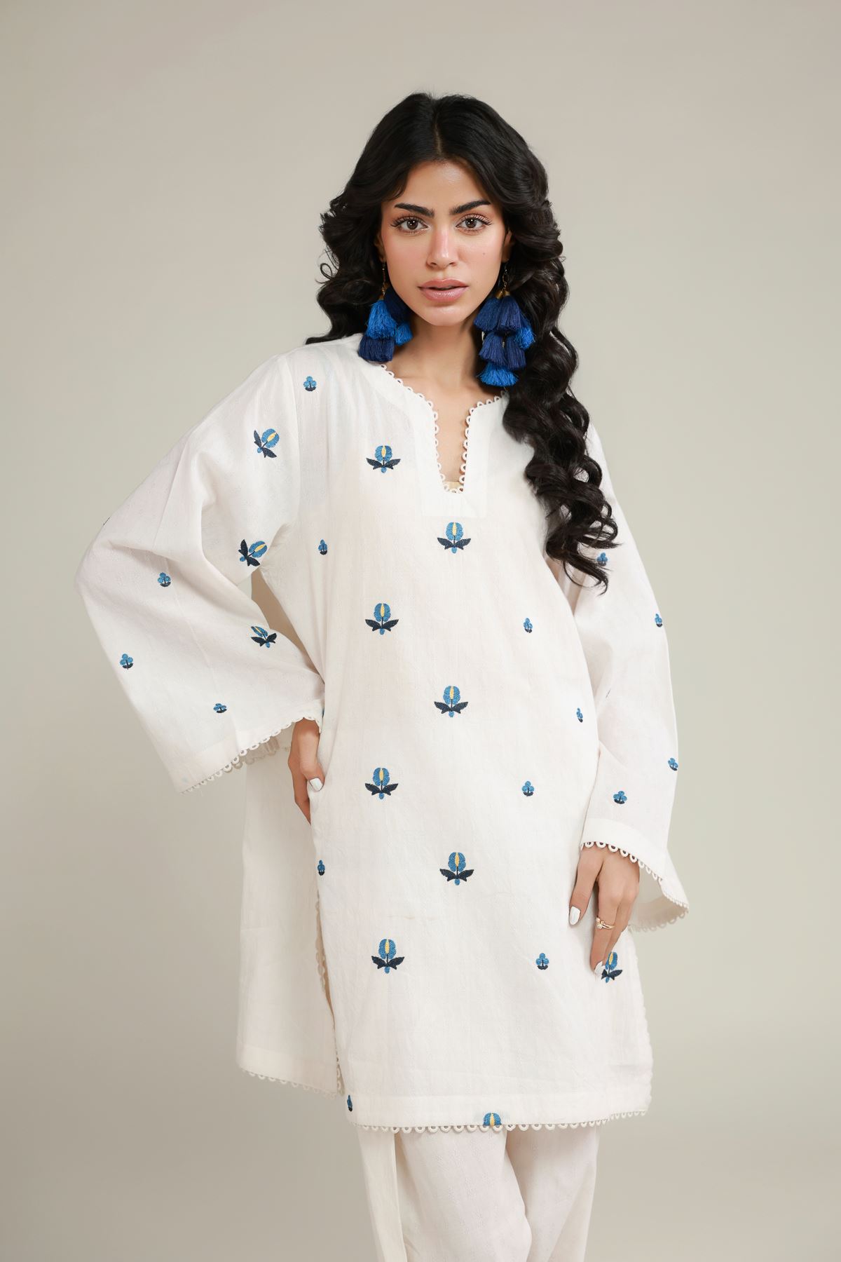 Embroidered Dobby Fabrics 2 Piece | Top and Bottom - A113-26-101EI2-VG