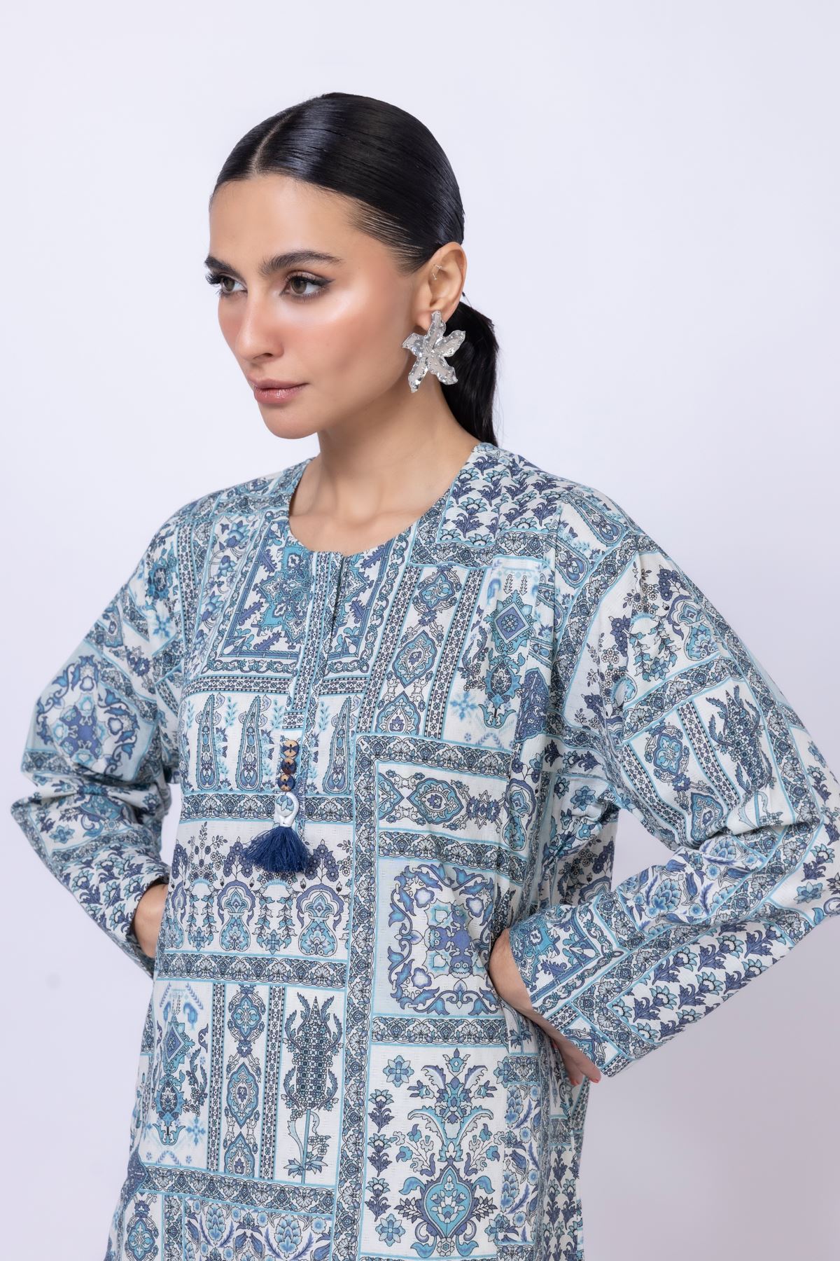 Printed Cotton Dobby Kurta - 25-07-7E9-02TA-VG