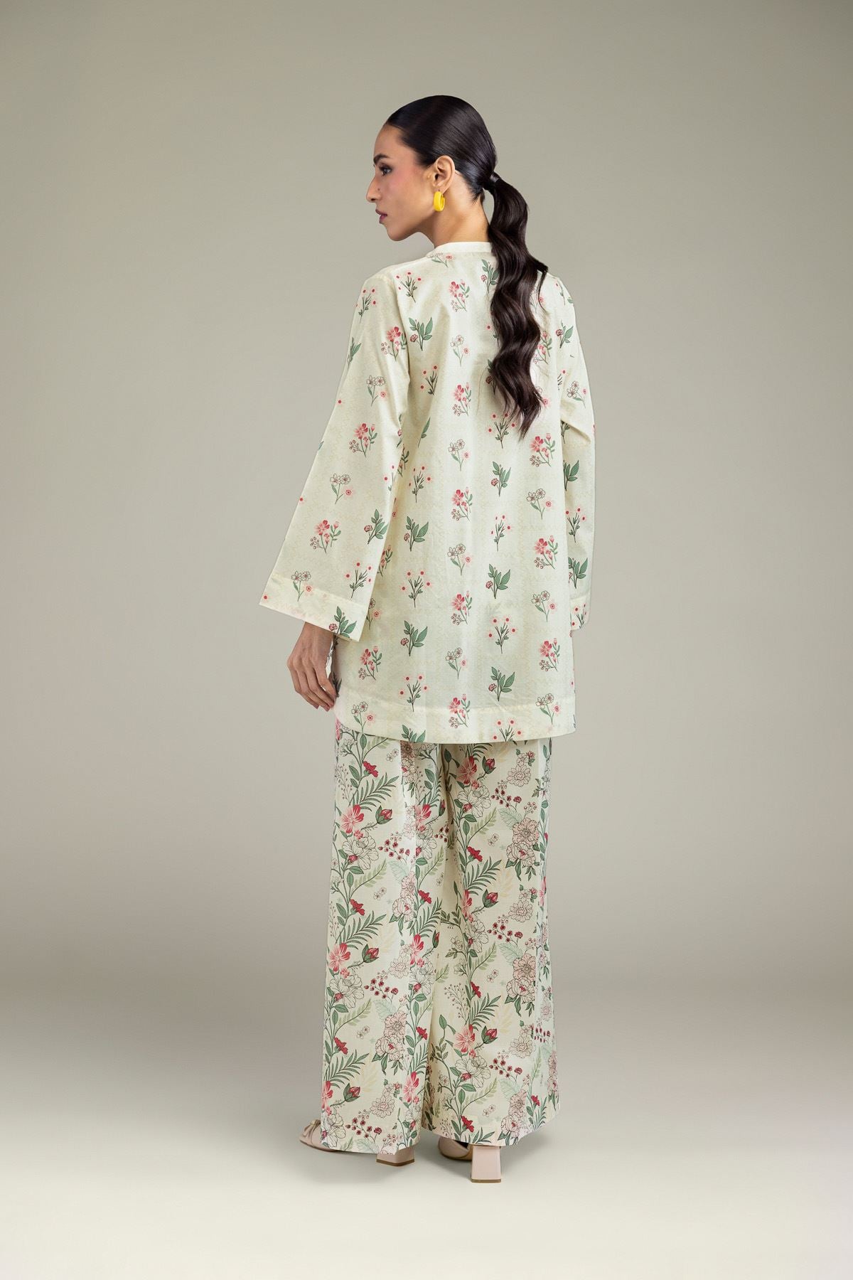 Printed Cambric Floral Cambric Kurta - 1-26-206-A-H1-VG
