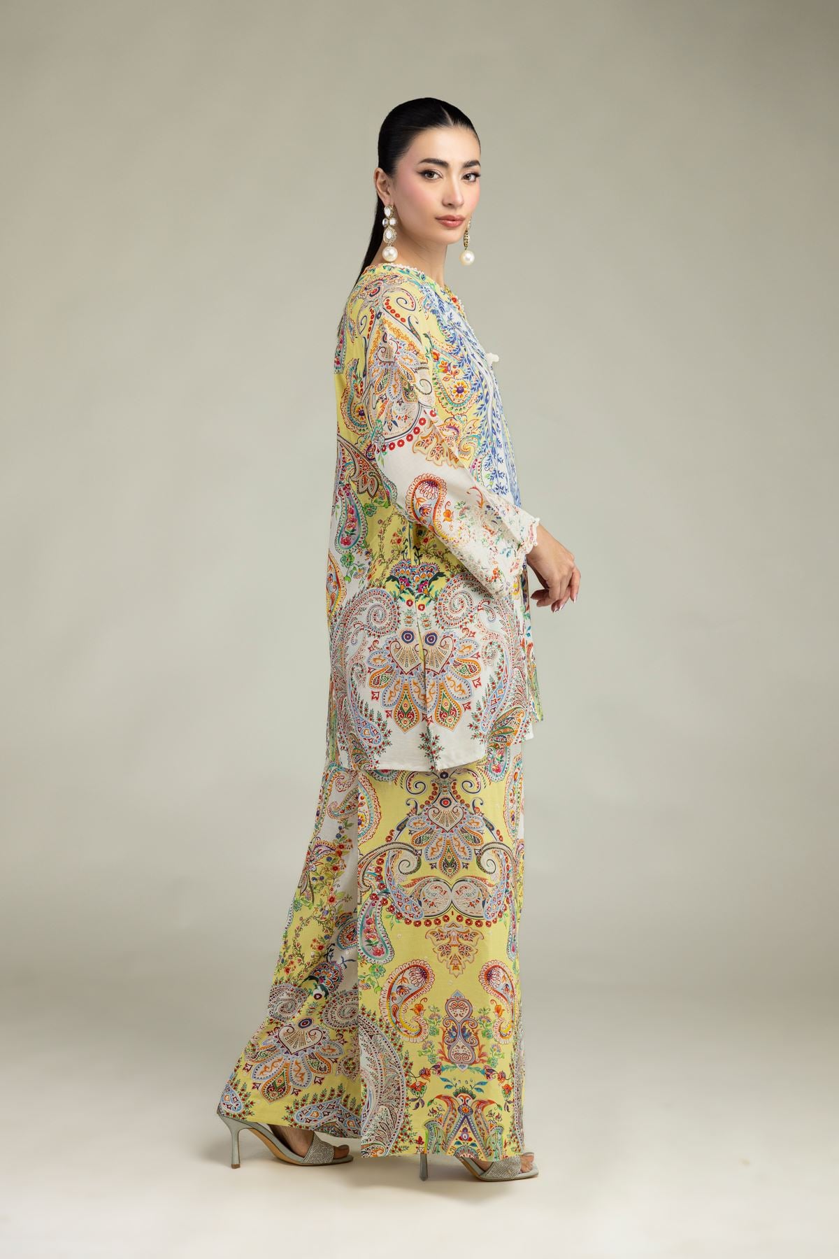 Embroidered Raw Silk Silk Paisley Pants - 2-26-212-A-I1-VG