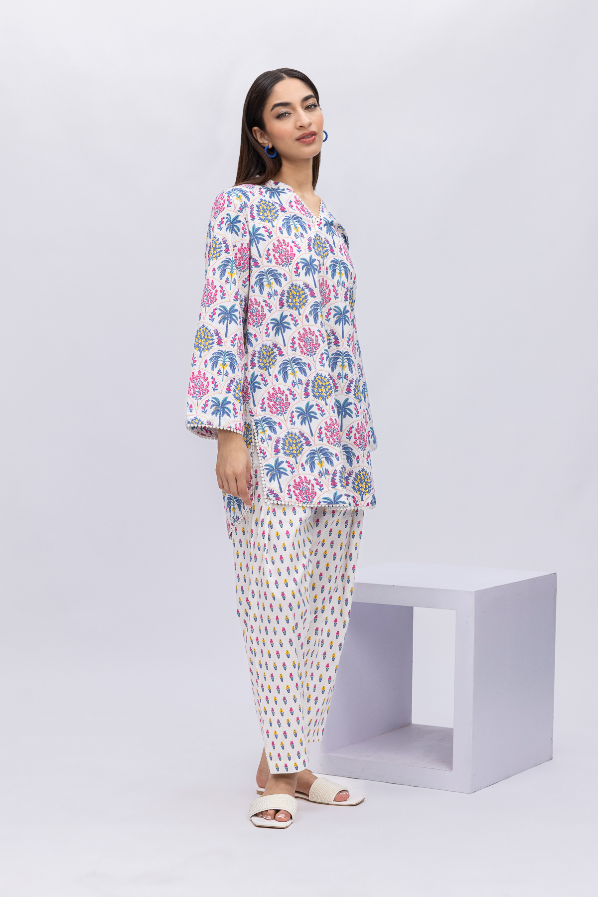 Printed Crosshatch Poplin Pants - 25-05E60-07BA-VG