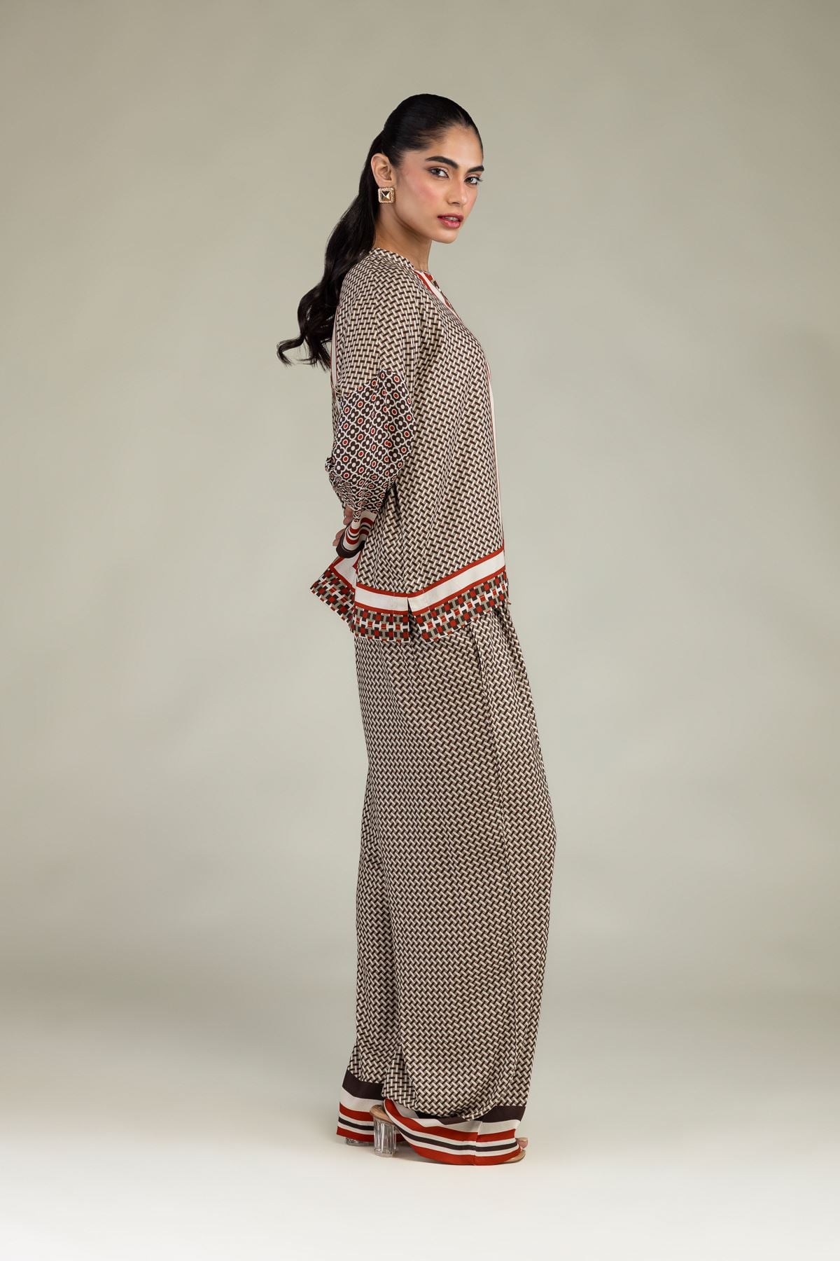 Embroidered Viscose Crepe Viscose Crepe Trousers - 6-26-205-A-A1-VG