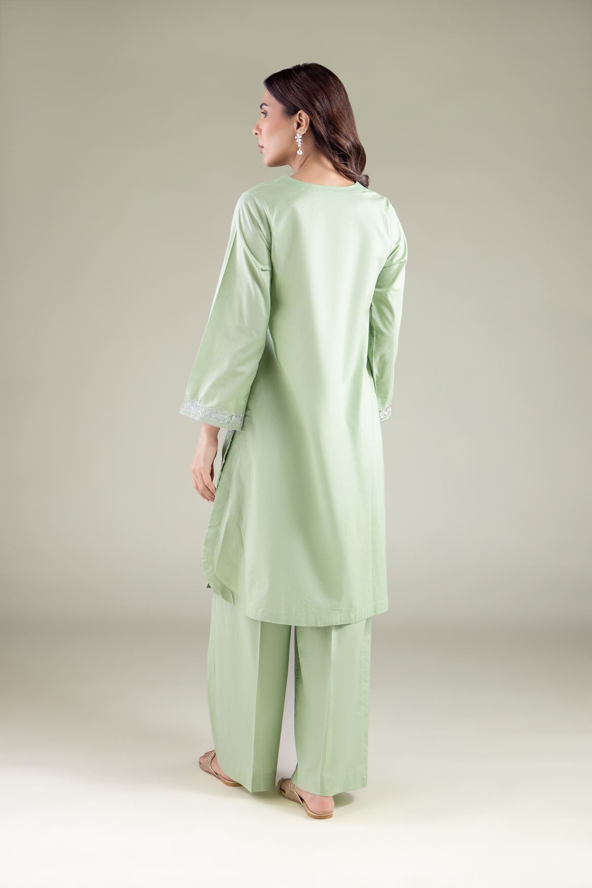 Embroidered Cambric Cambric V-Neck Kurta - 1-26-113-A-B-VG