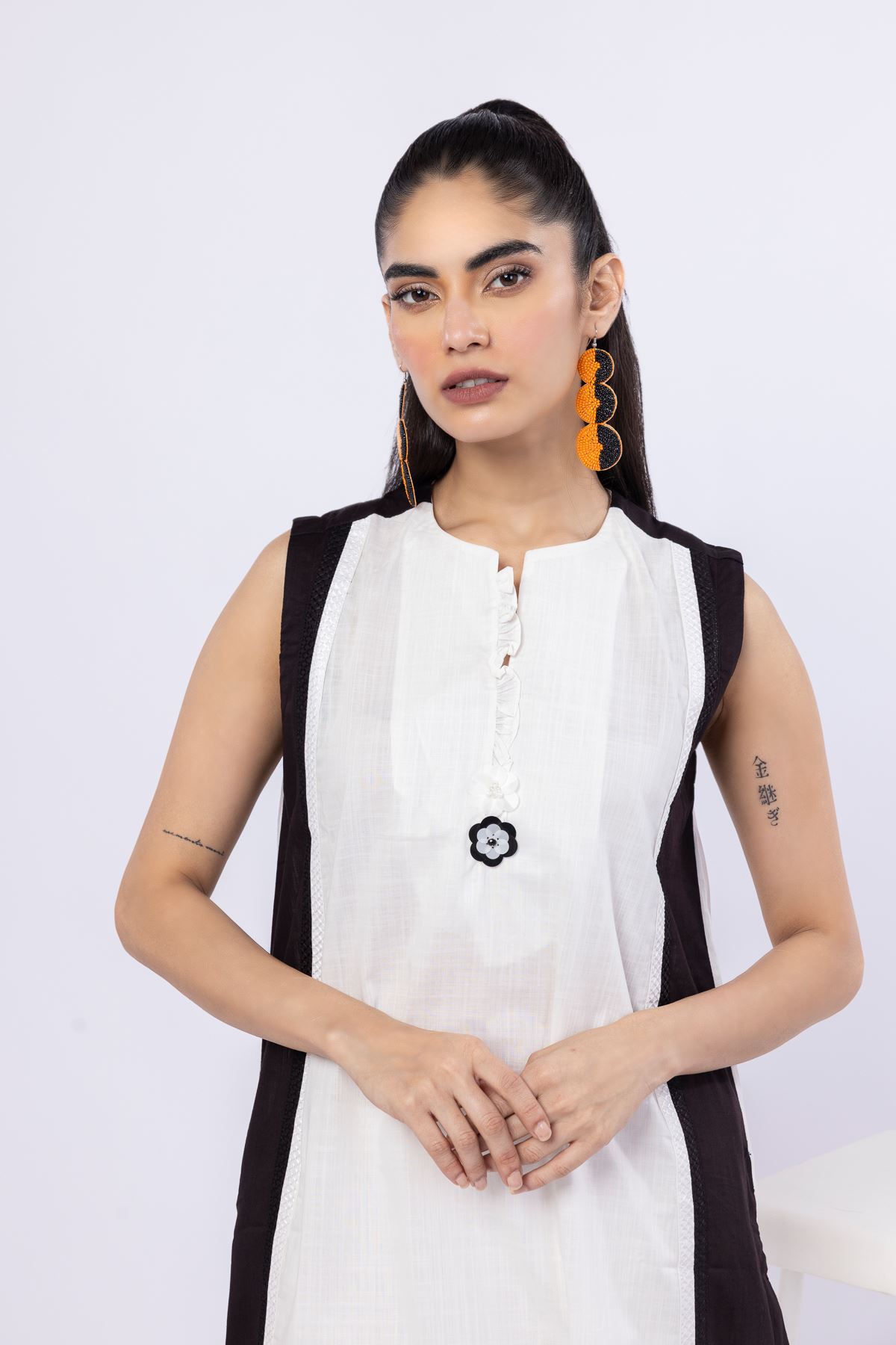 Embroidered Crosshatch Poplin Kurta - 25-10-11E8-11TB-VG