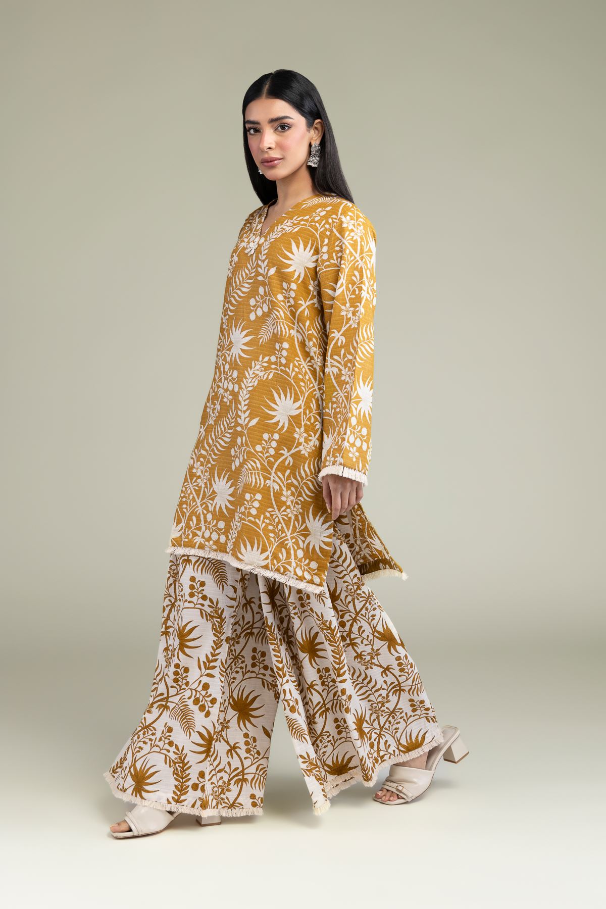 Printed Cotton Dobby Floral Cotton Kurta - 1-26-247-A-G1-VG