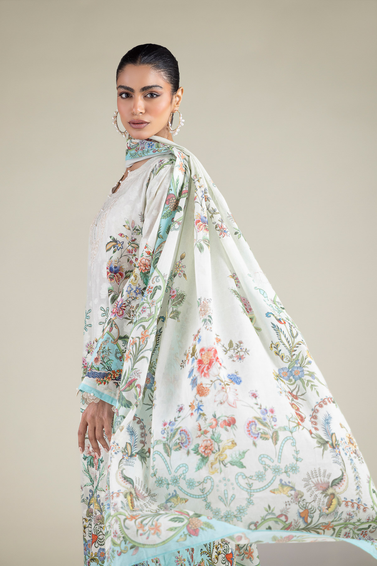 Embroidered Broshia Fabrics 3 Piece - T-A33-26-207FD1-VG
