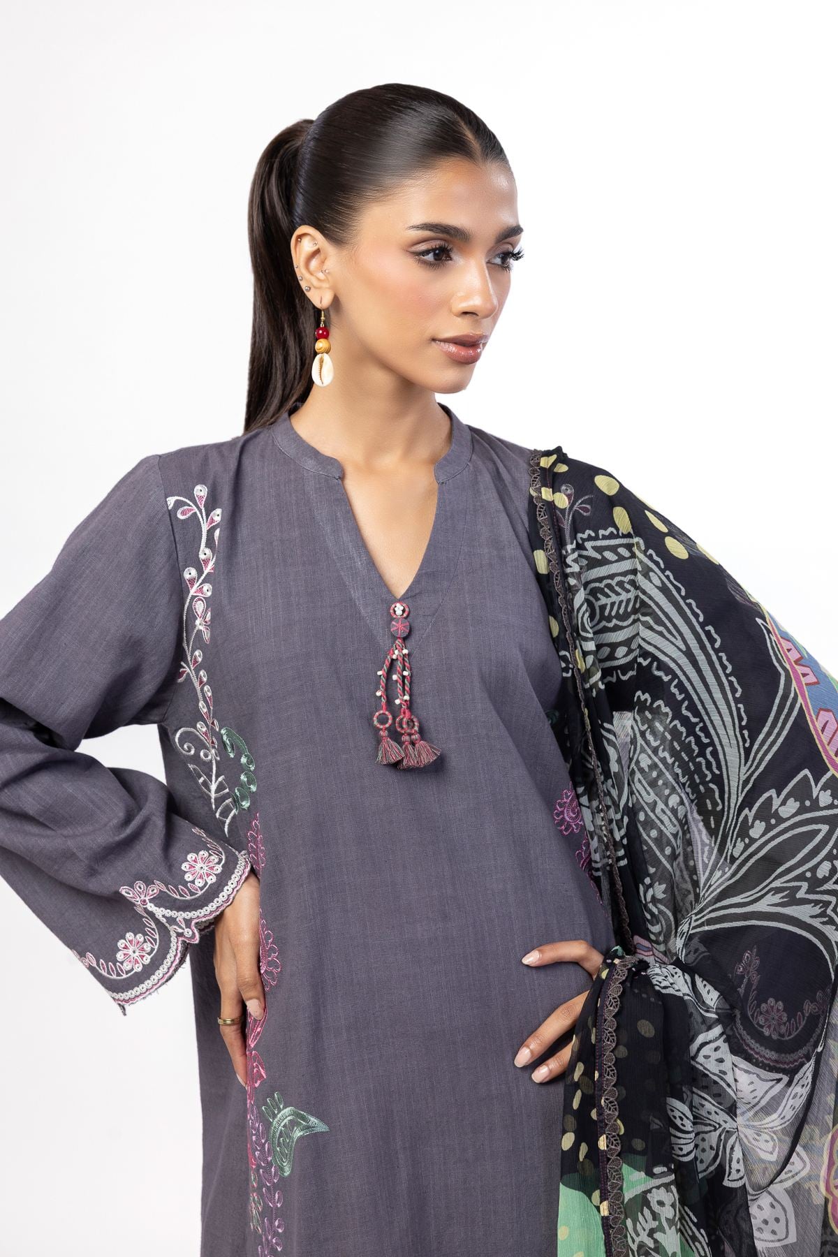 Embroidered Crosshatch Tailored 3 Piece - KN44YB-VG