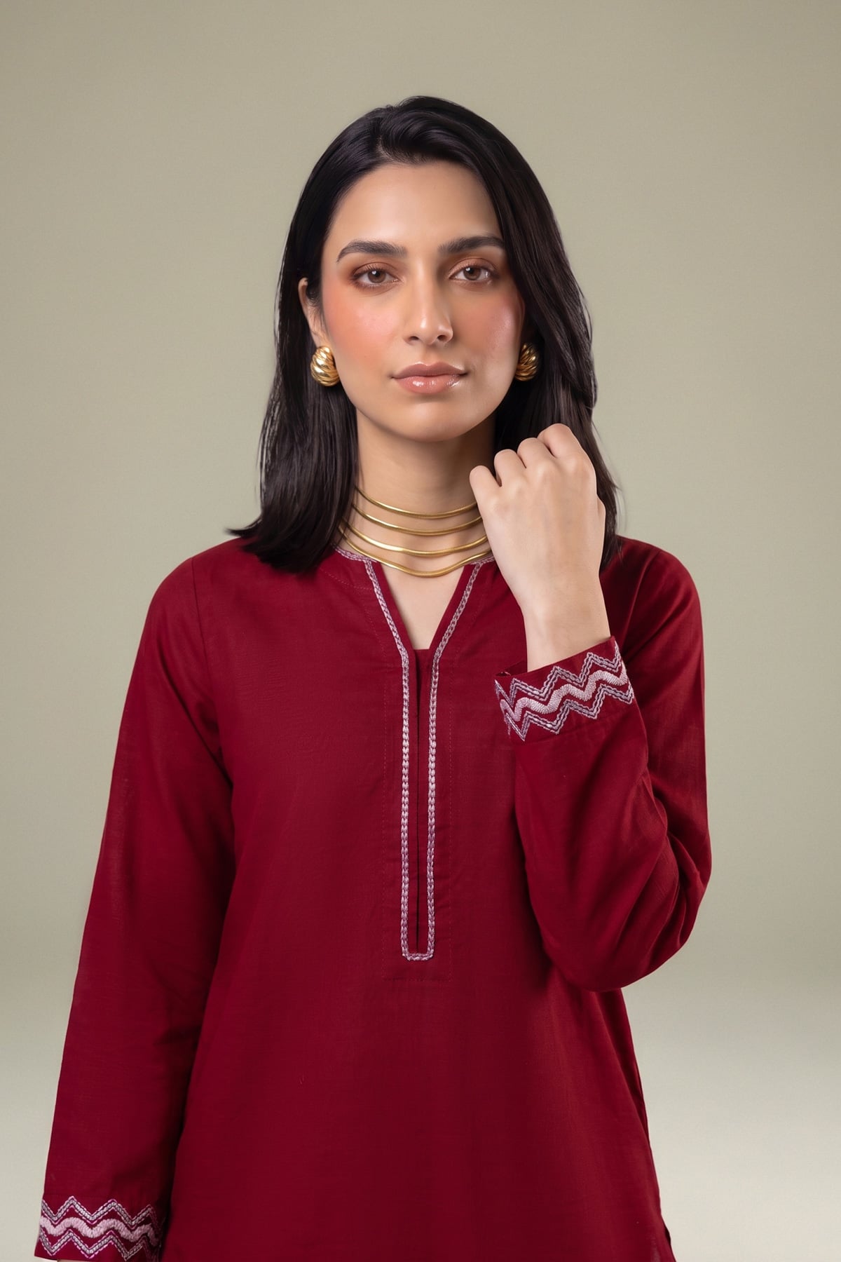 Embroidered Light Khaddar Tailored 2 Piece - 2-26-202-A-D-VG