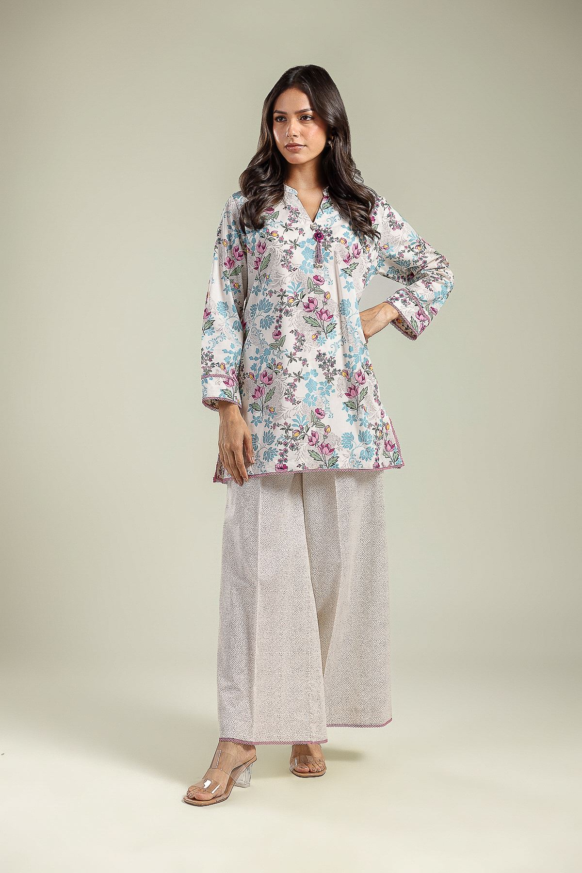 Printed Cambric Spring Cambric Pants - 1-26-142-A-H-VG