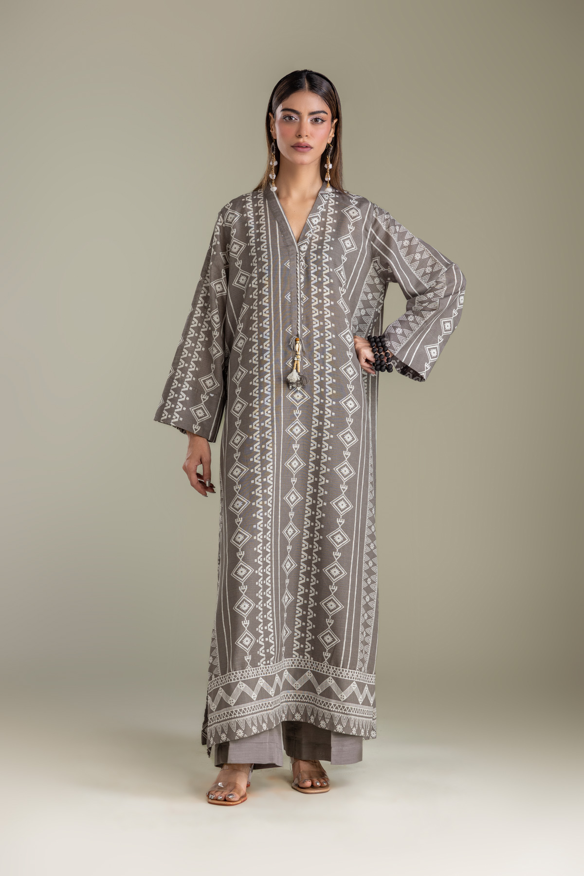 Printed Light Khaddar Light Khaddar Kurta - 2-26-202-A-D-VG