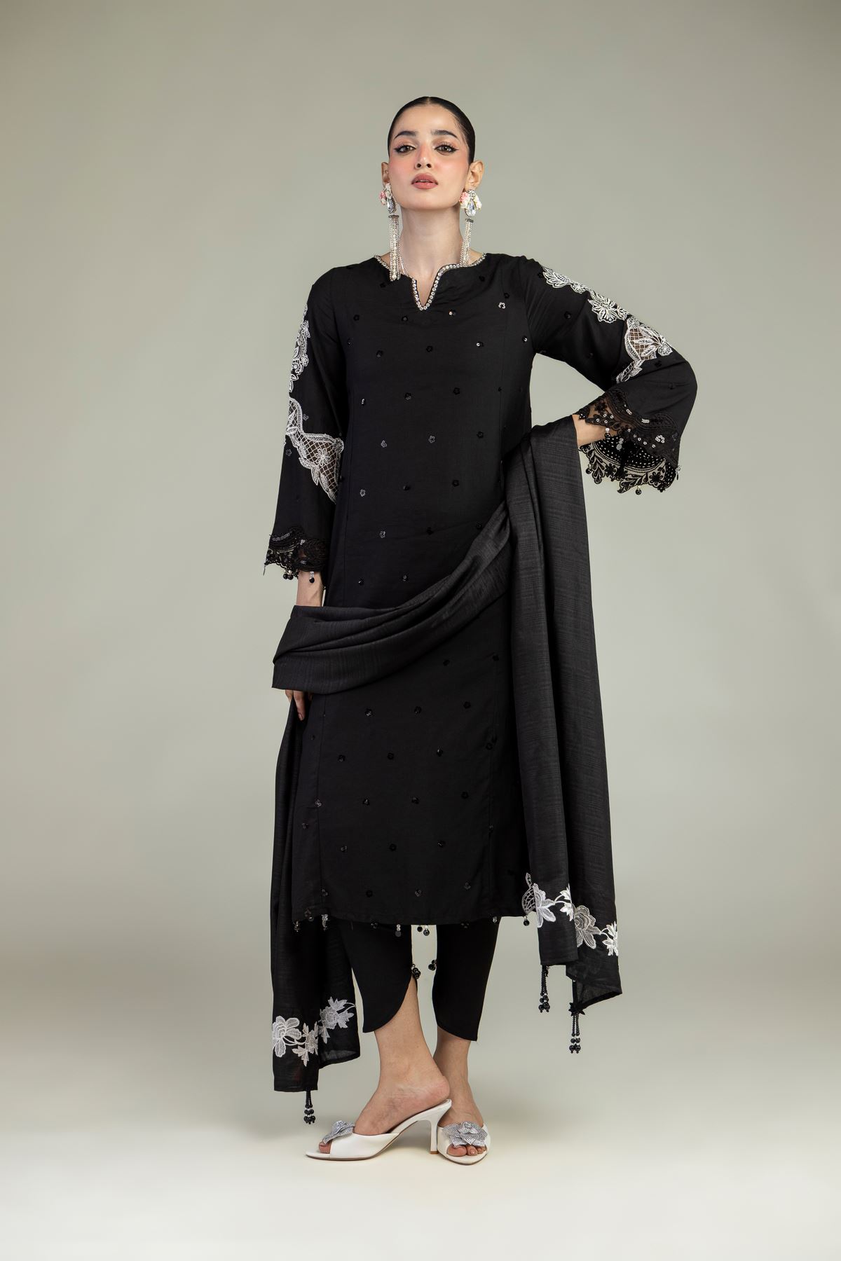 Raw Silk 3-Piece Co-ord Set - T-A11-26-104FC1-VG