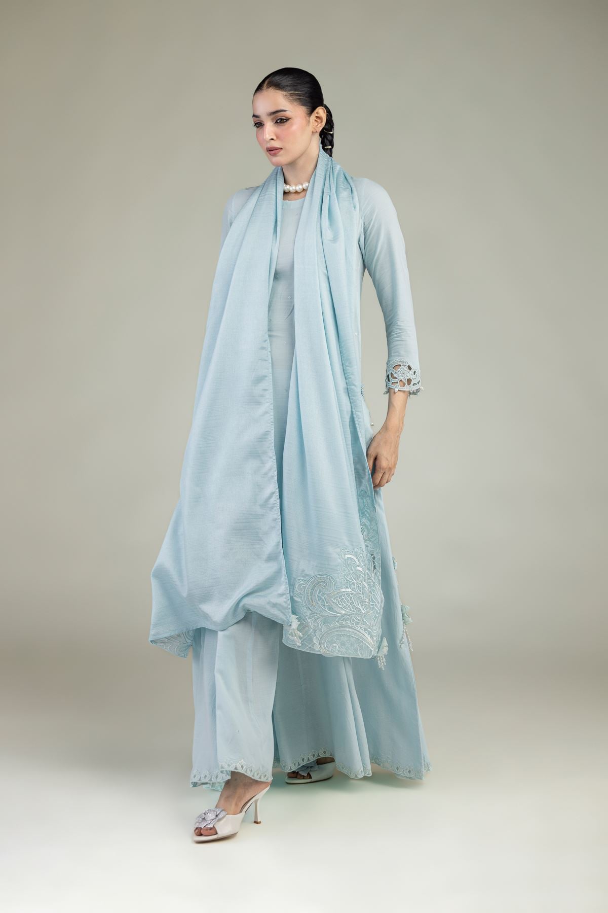 Raw Silk 3-Piece Co-ord Set - 1-26-221-A-G1-VG