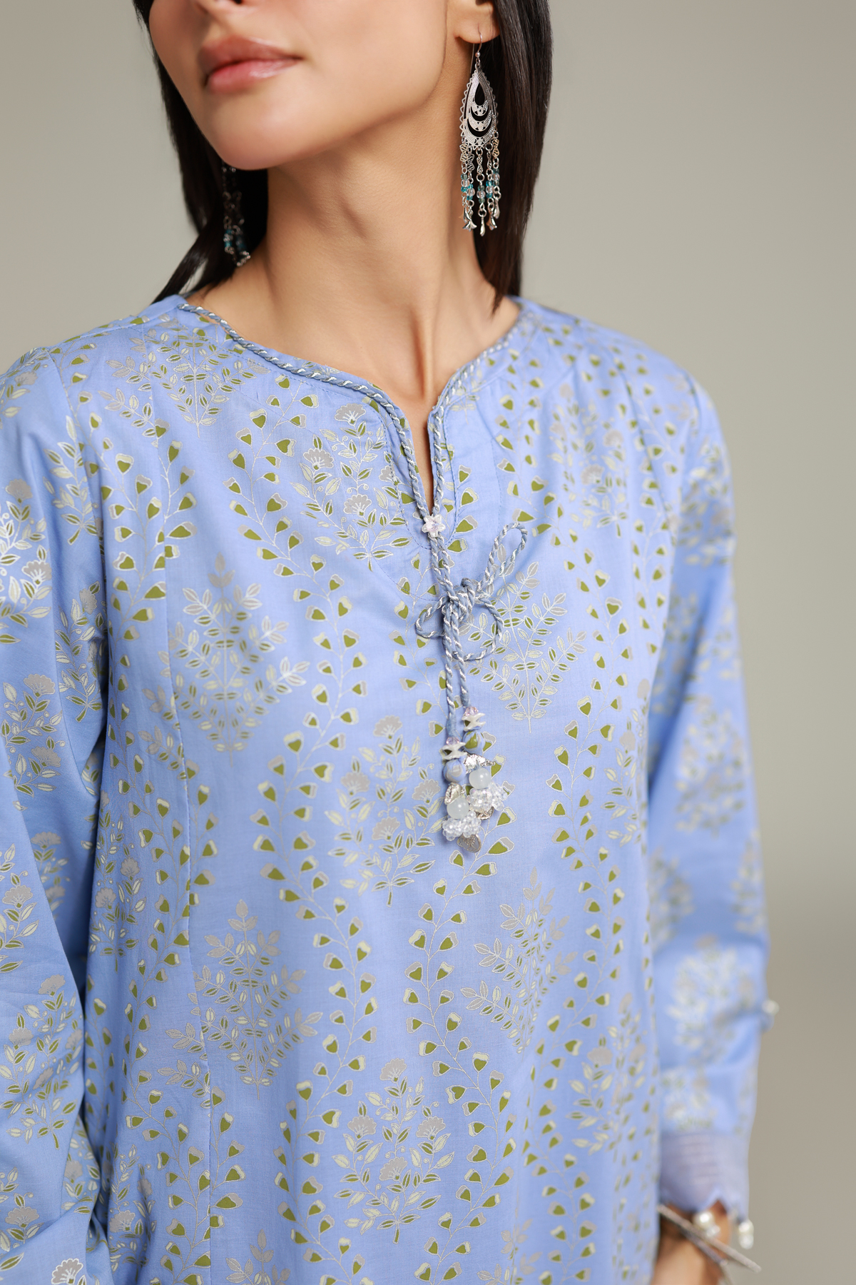Printed Cambric Cambric Kurta - 8-26-202-A-A1-VG