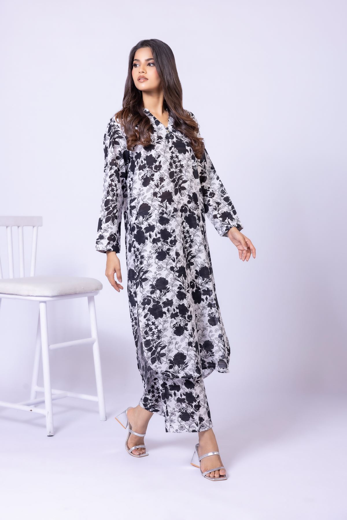 Printed Textured Cotton Pants - 25-09-11E7-09BA-VG
