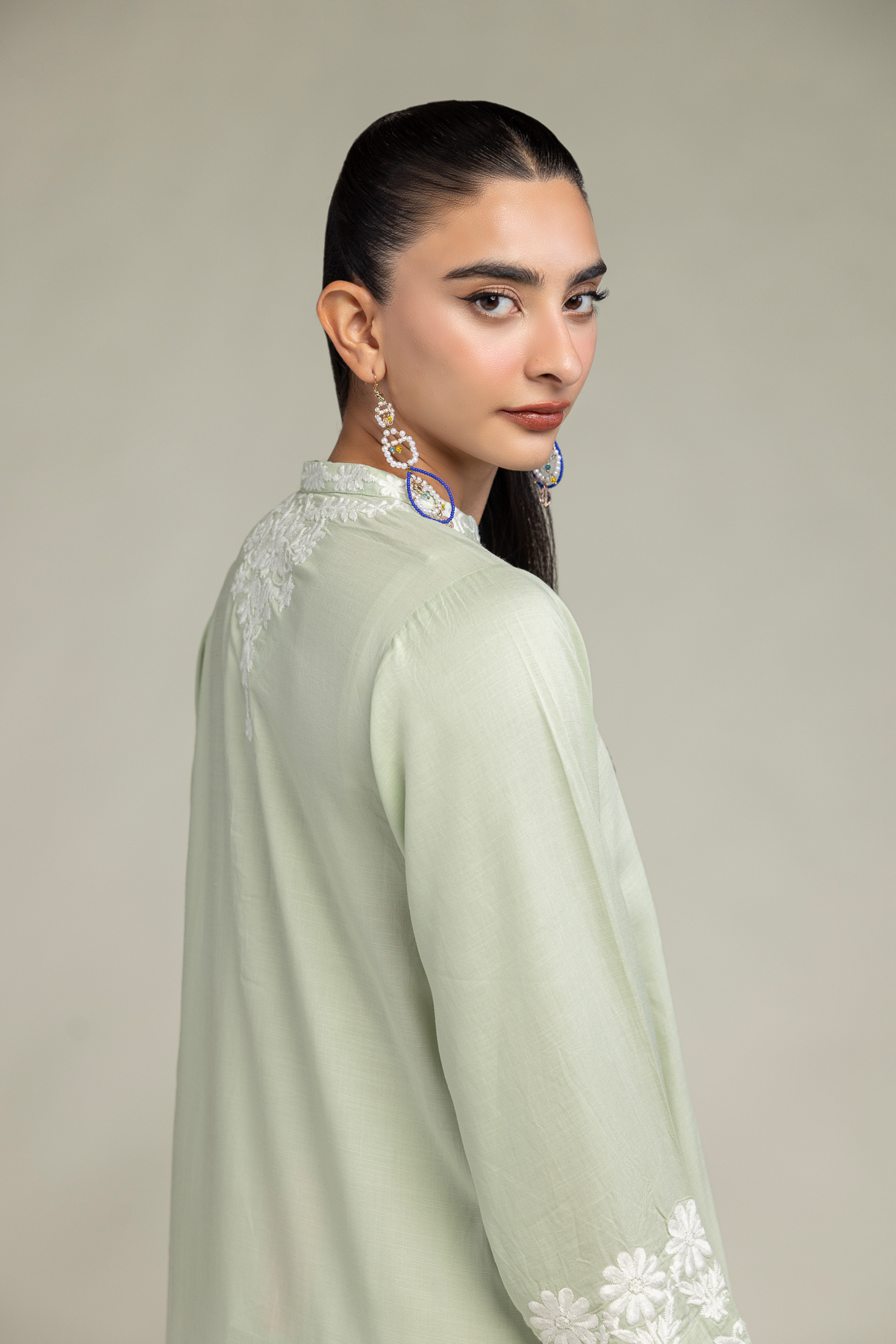 Embroidered Raw Silk Floral Silk Kurta - 1-26-102-A-F-VG