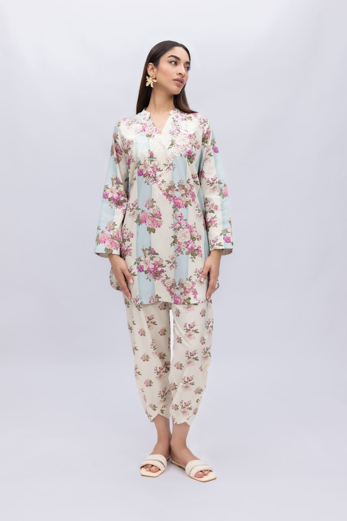 Printed Cotton Viscose Pants - 25-05E64-05BA-VG
