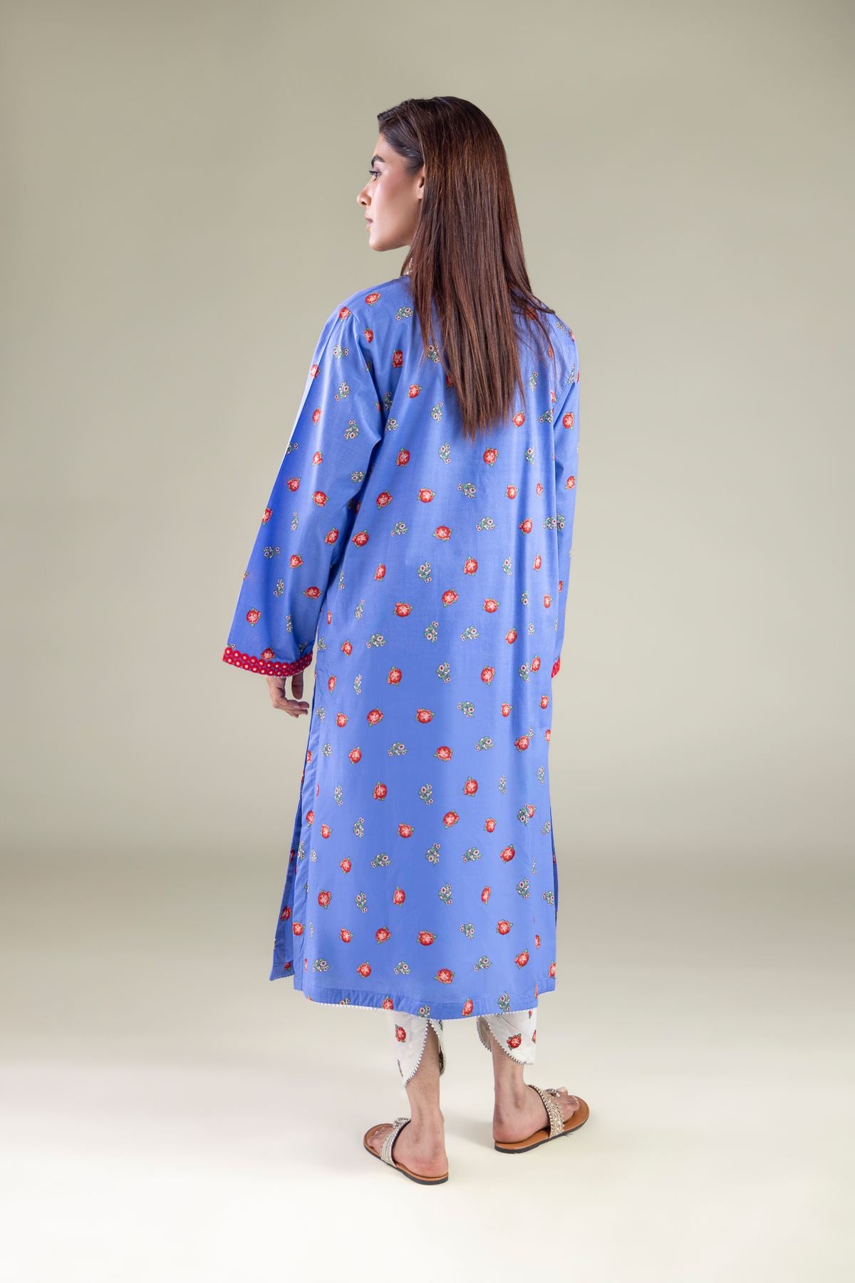 Embroidered Cambric Kurta - 2-26-105-A-D-VG