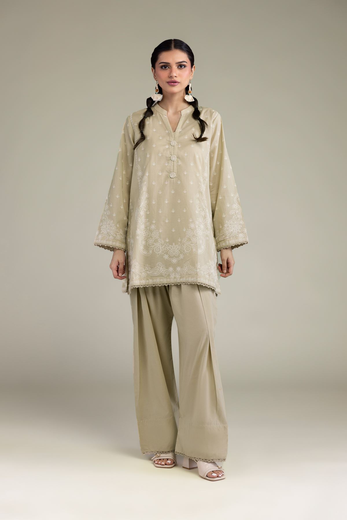 Dyed Cambric Solid Beige Shalwar - 1-26-231-A-D1-VG