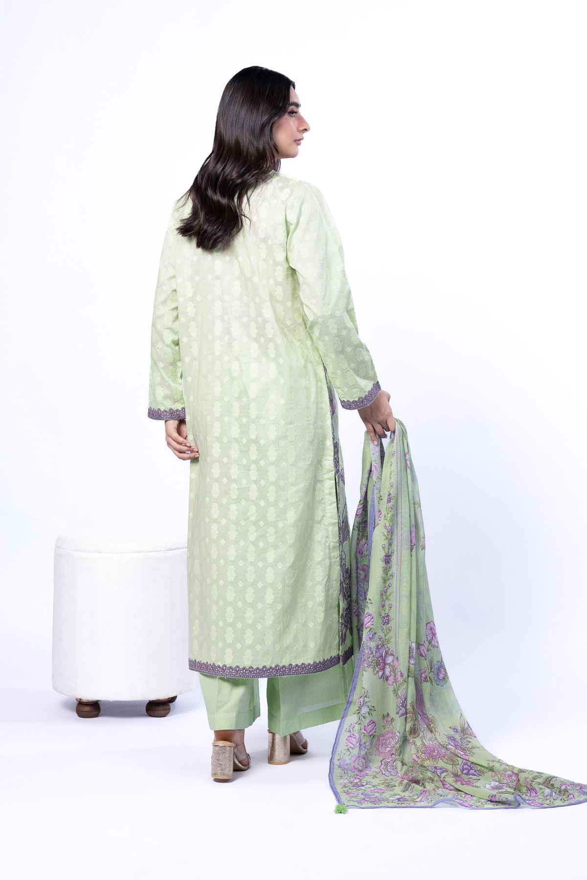 Embroidered Broshia Tailored 3 Piece - T-A33-26-107FG-VG