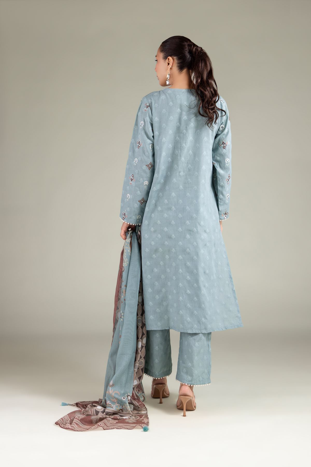 Embroidered Broshia 3-Piece Tailored Set - 1-26-102-A-F-VG