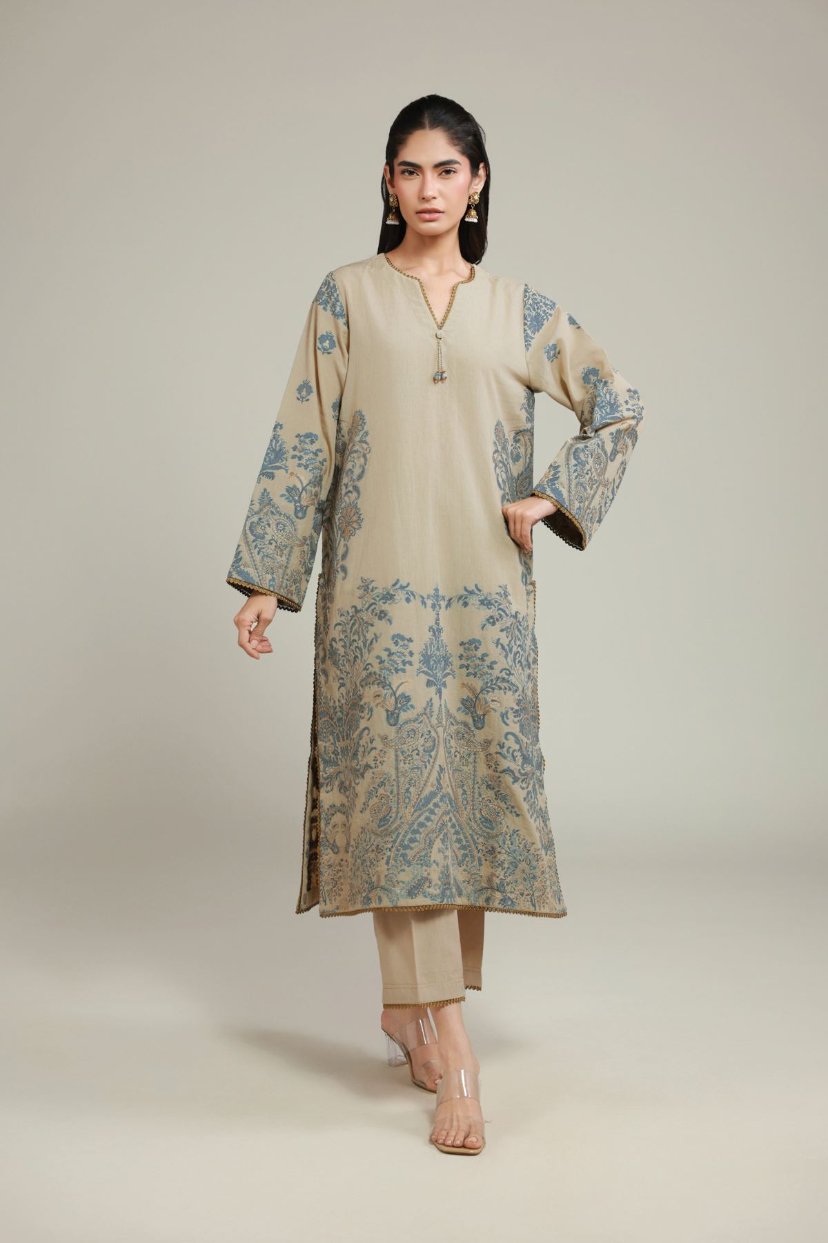 Dyed Jacquard Jacquard Tailored Set - 26-02-1E13-08TA-VG