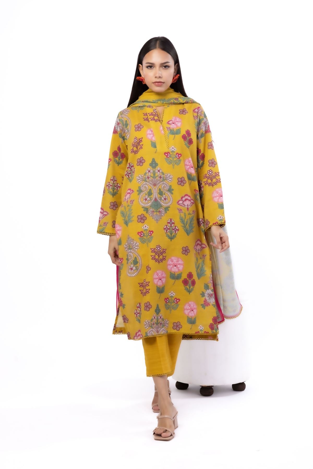 Printed Khaddar Fabrics 3 Piece - MT23A-VG