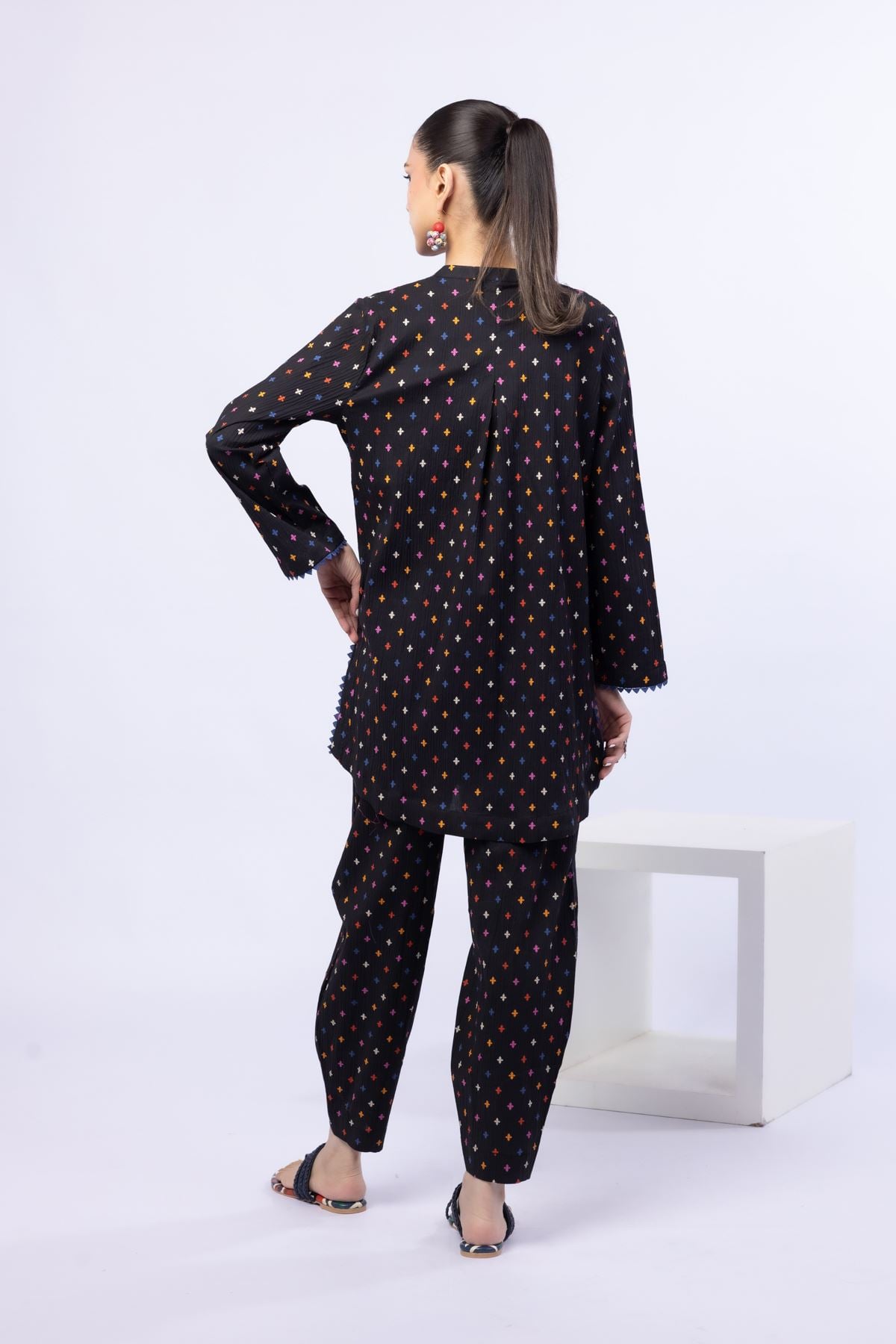 Printed Ripple Crinkle Kurta - 25-10-12E1-01TA-VG