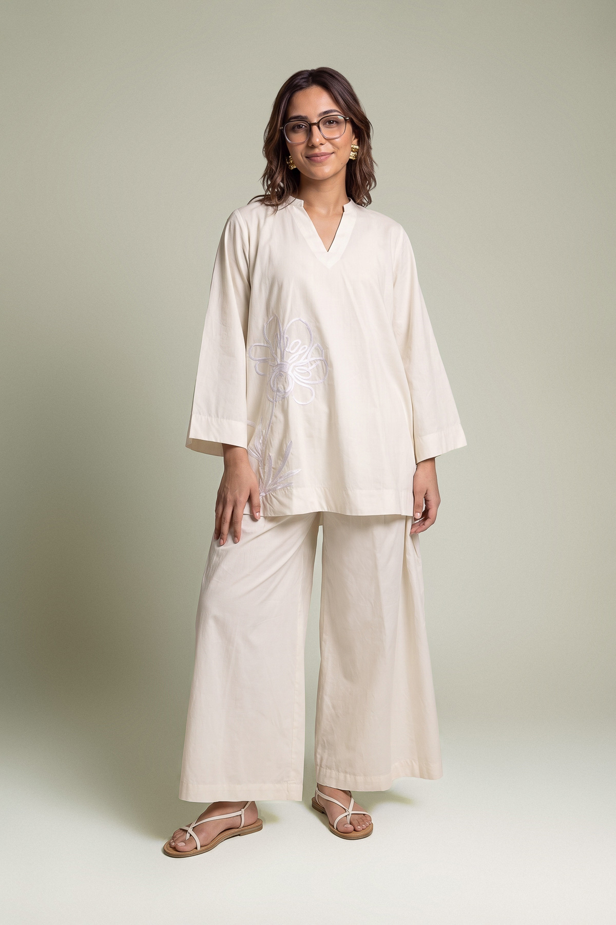 Dyed Poplin Solid Poplin Pants - 1-26-102-A-F-VG