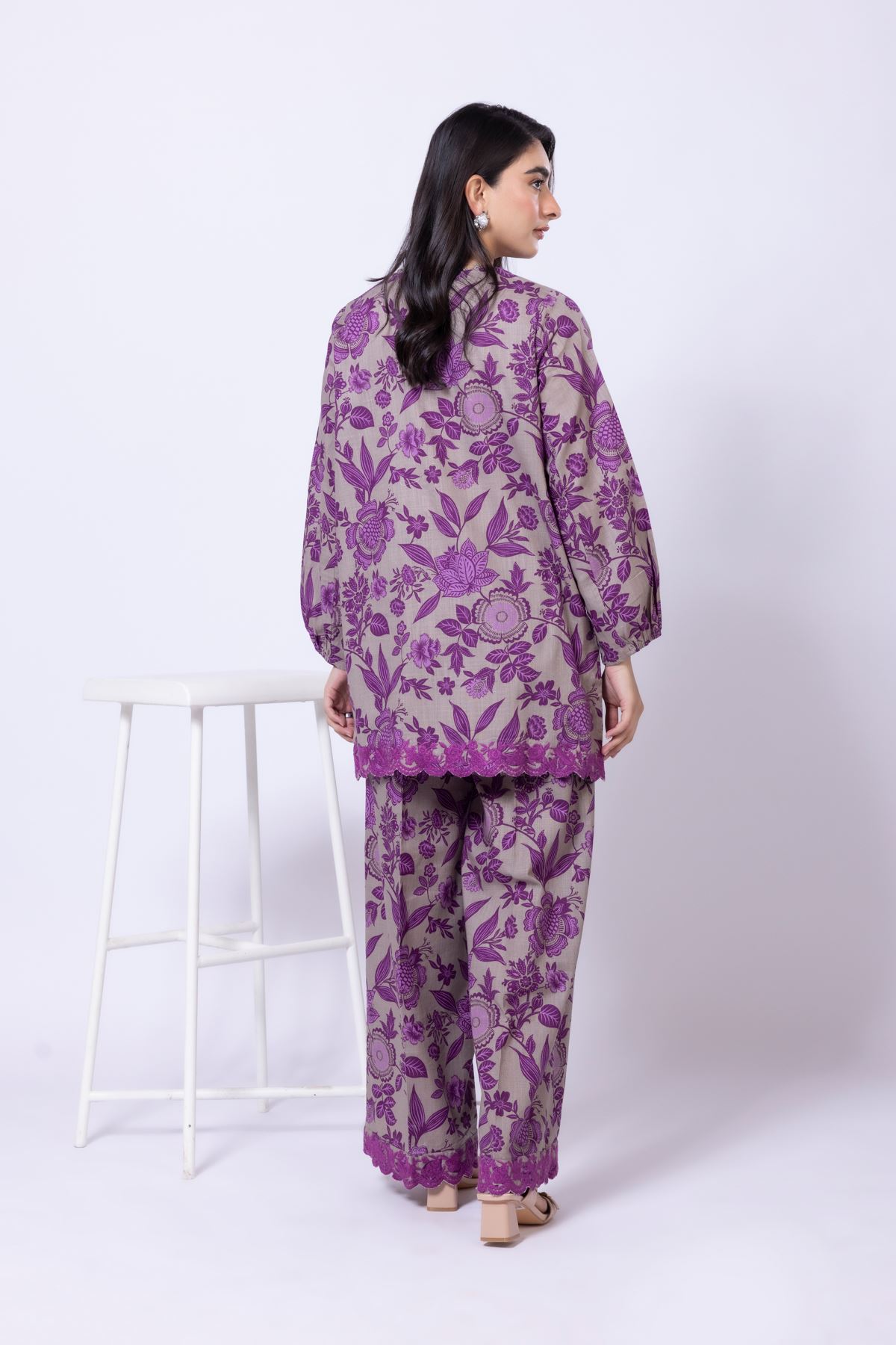 Embroidered Heavy Textured Cotton Kurta - 25-09-12E2-03TB-VG