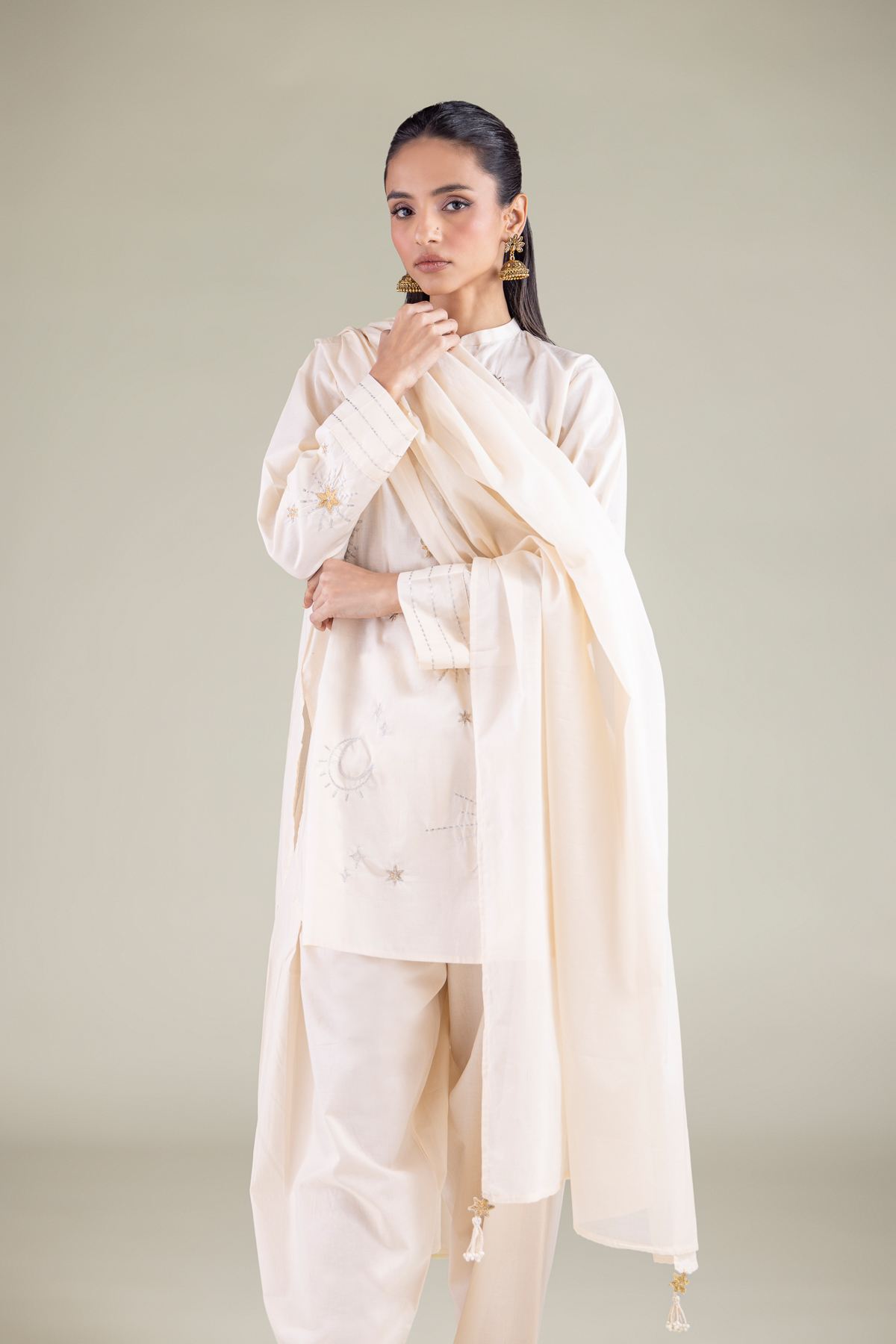 Embroidered Lawn Dupatta - 1-26-108-A-D-VG