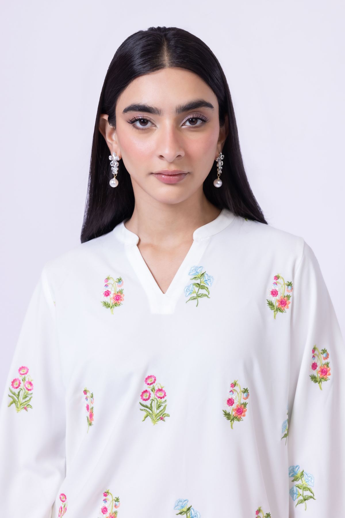 Embroidered Georgette Kurta - 25-09-12E2-01TA-VG