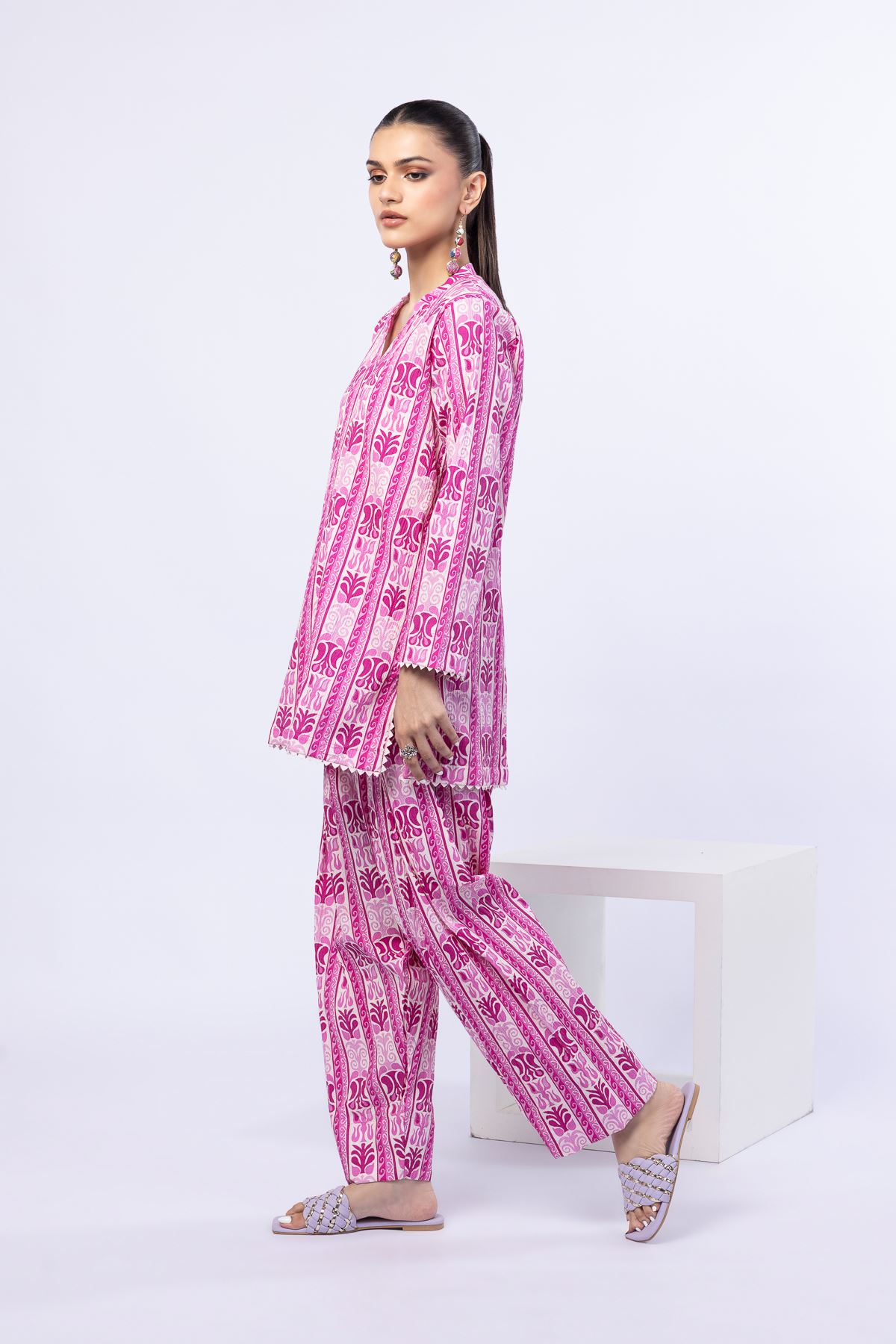 Printed Ripple Crinkle Kurta - 25-04E48-07TA-VG