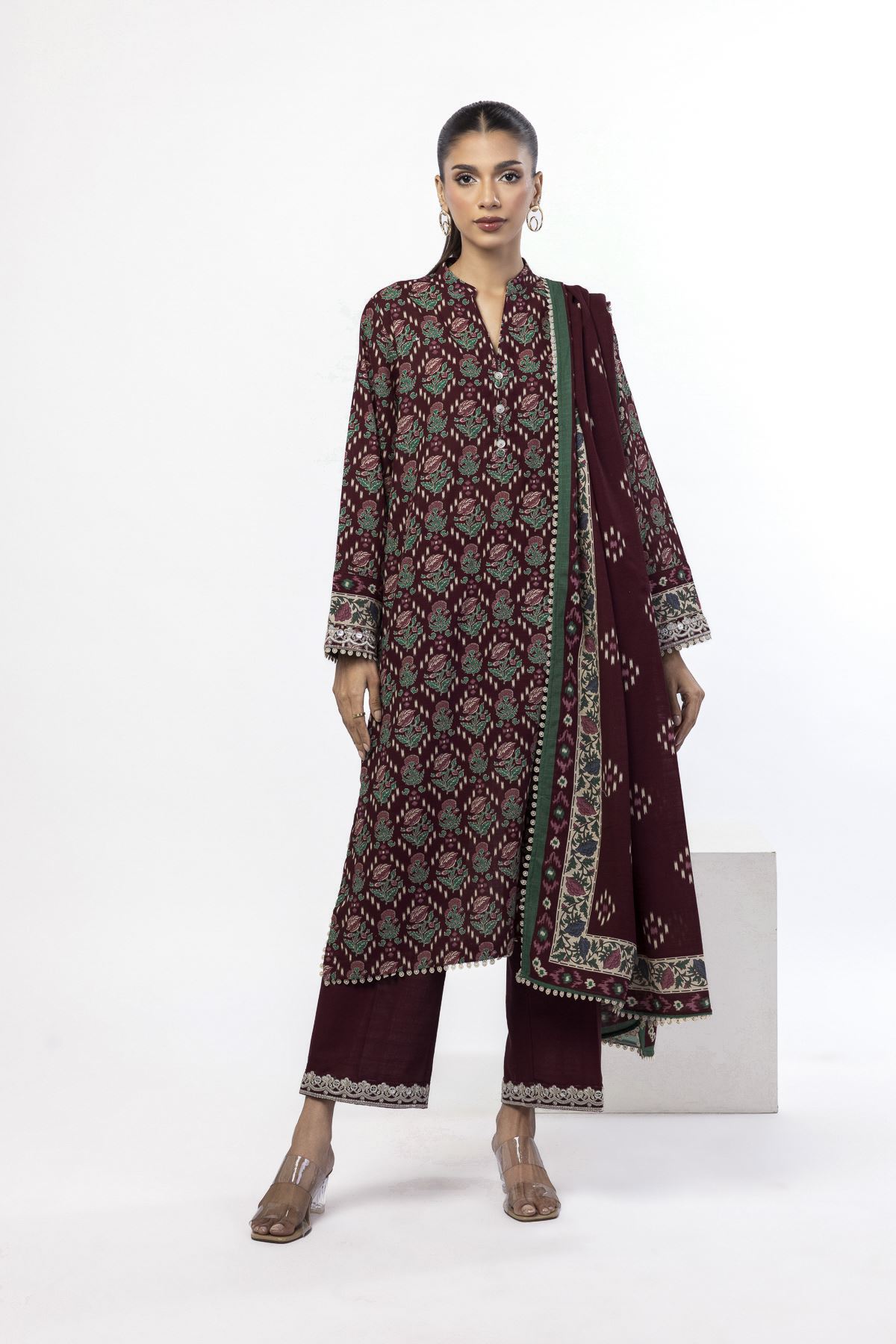 Embroidered Khaddar Tailored 3 Piece - LKN99AST-VG