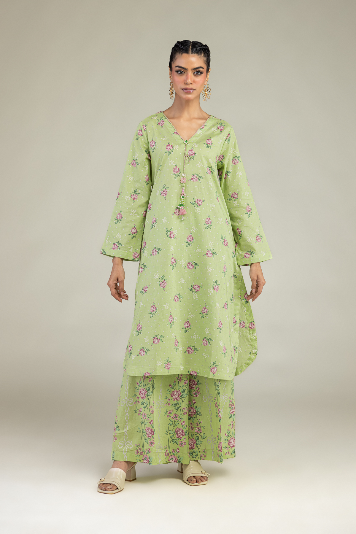 Printed Cambric Floral Cambric Pants - 1-26-236-A-G2-VG
