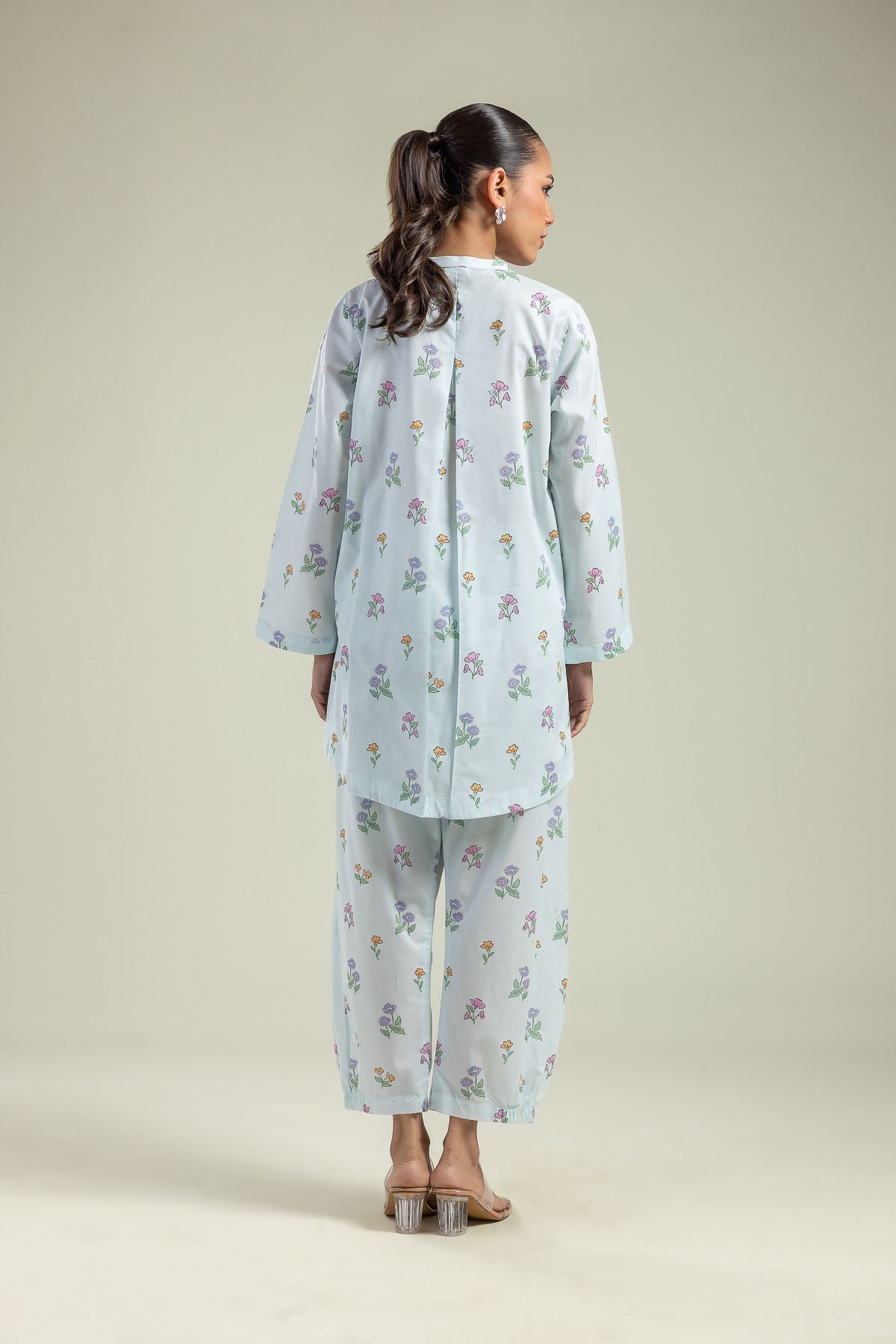 Printed Cambric Floral Cambric Kurta - 1-26-201-A-C-VG