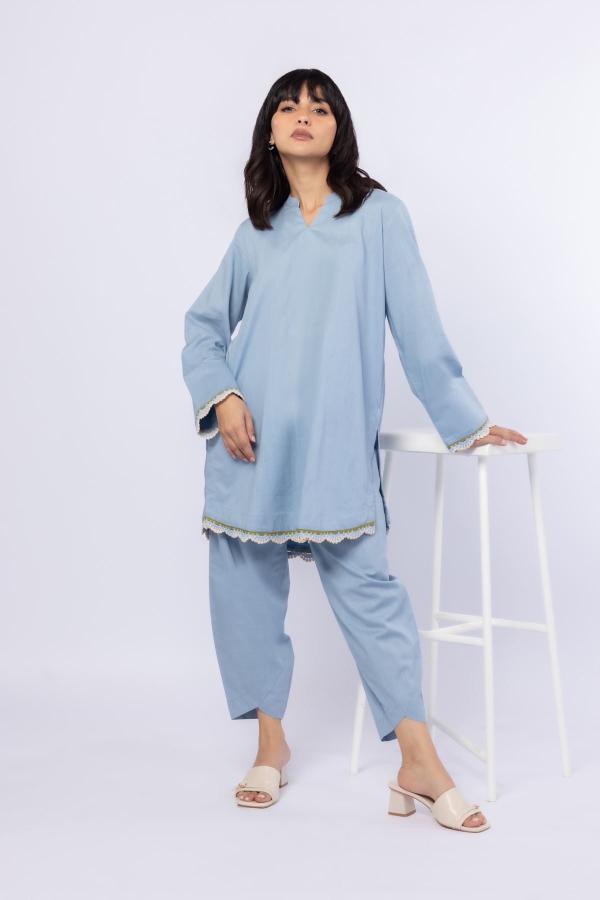 Dyed Crosshatch Poplin Pants - 25-07-7E1-08BA-VG