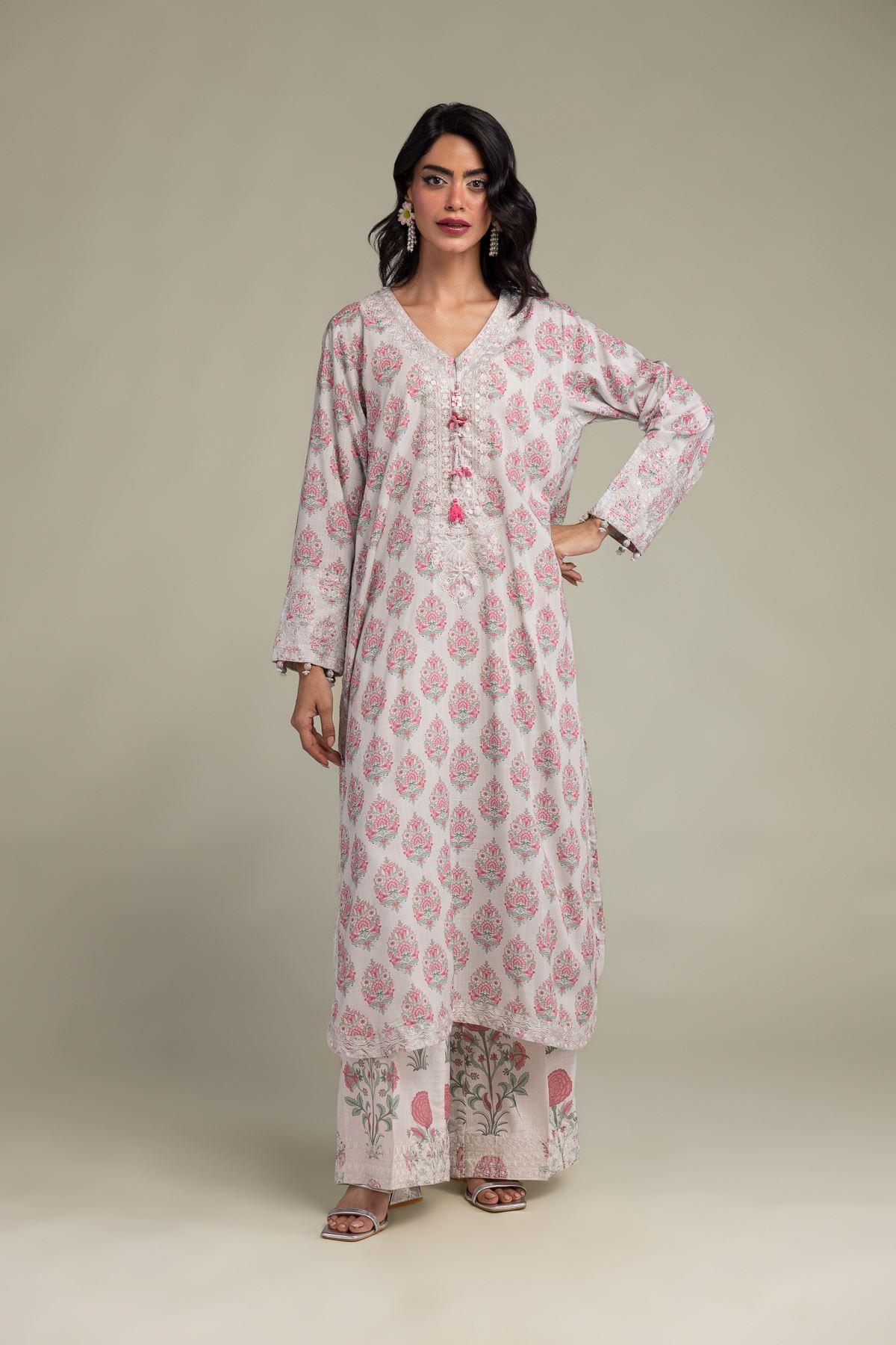 Embroidered Raw Silk Raw Silk Kurta - 1-26-301-B-I1-VG
