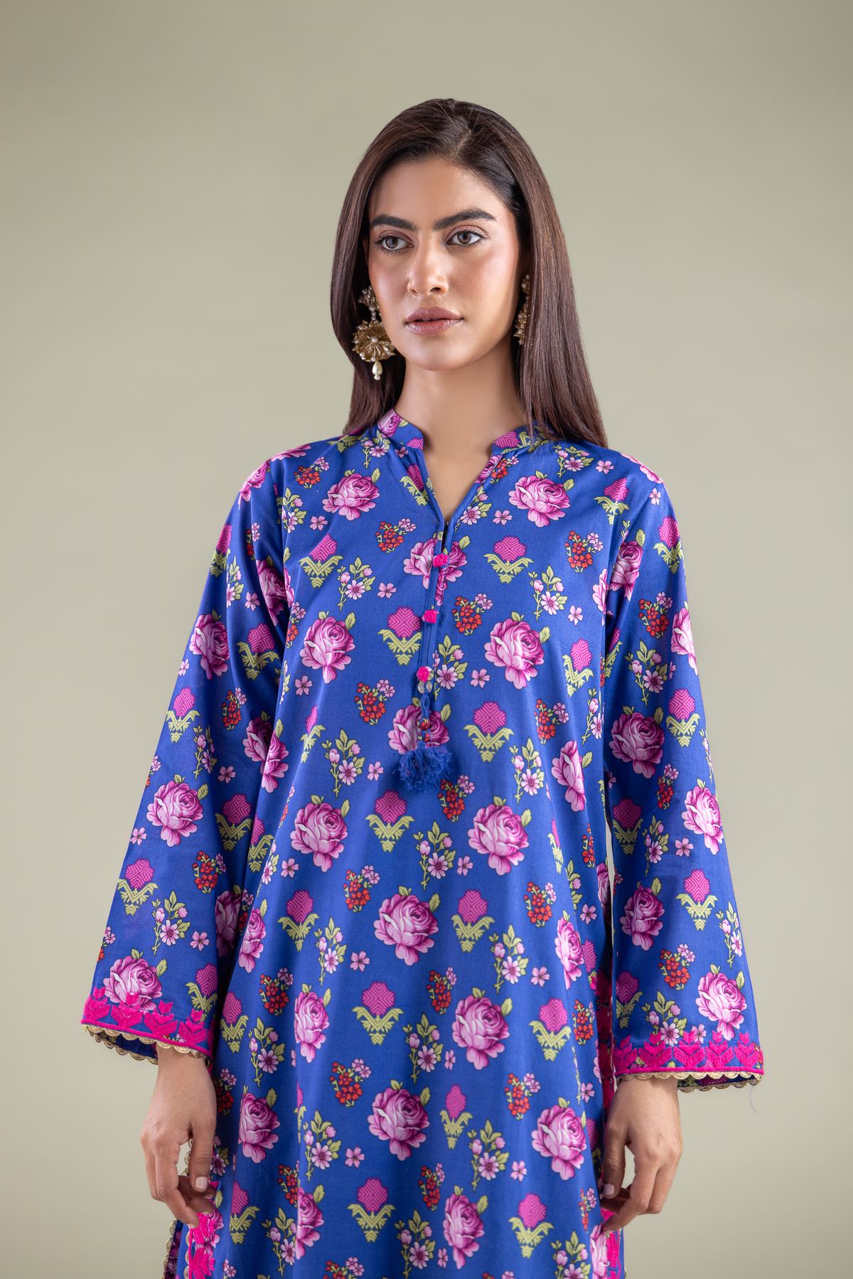 Embroidered Cambric Kurta - 1-26-120-A-D-VG
