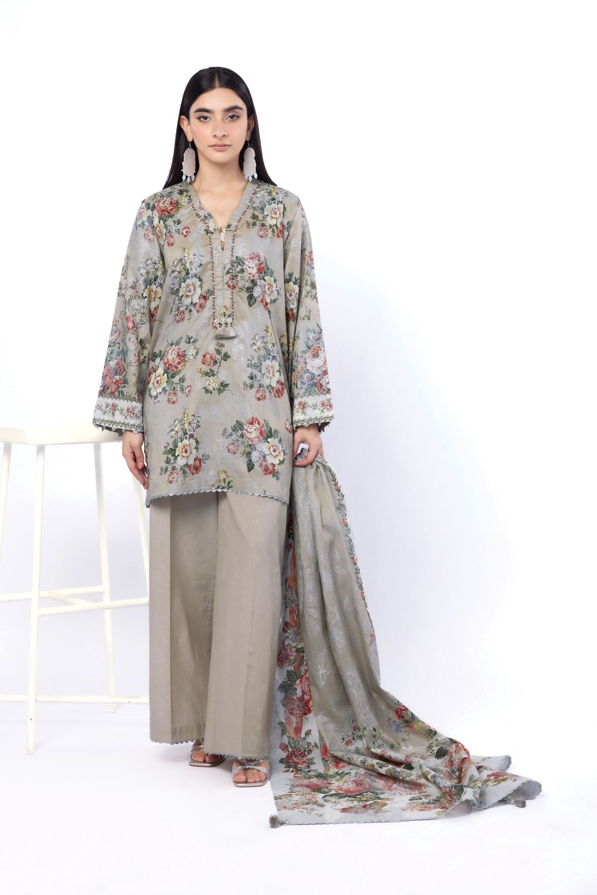 Printed Jacquard Tailored 3 Piece - T-A33-26-104FD1-VG
