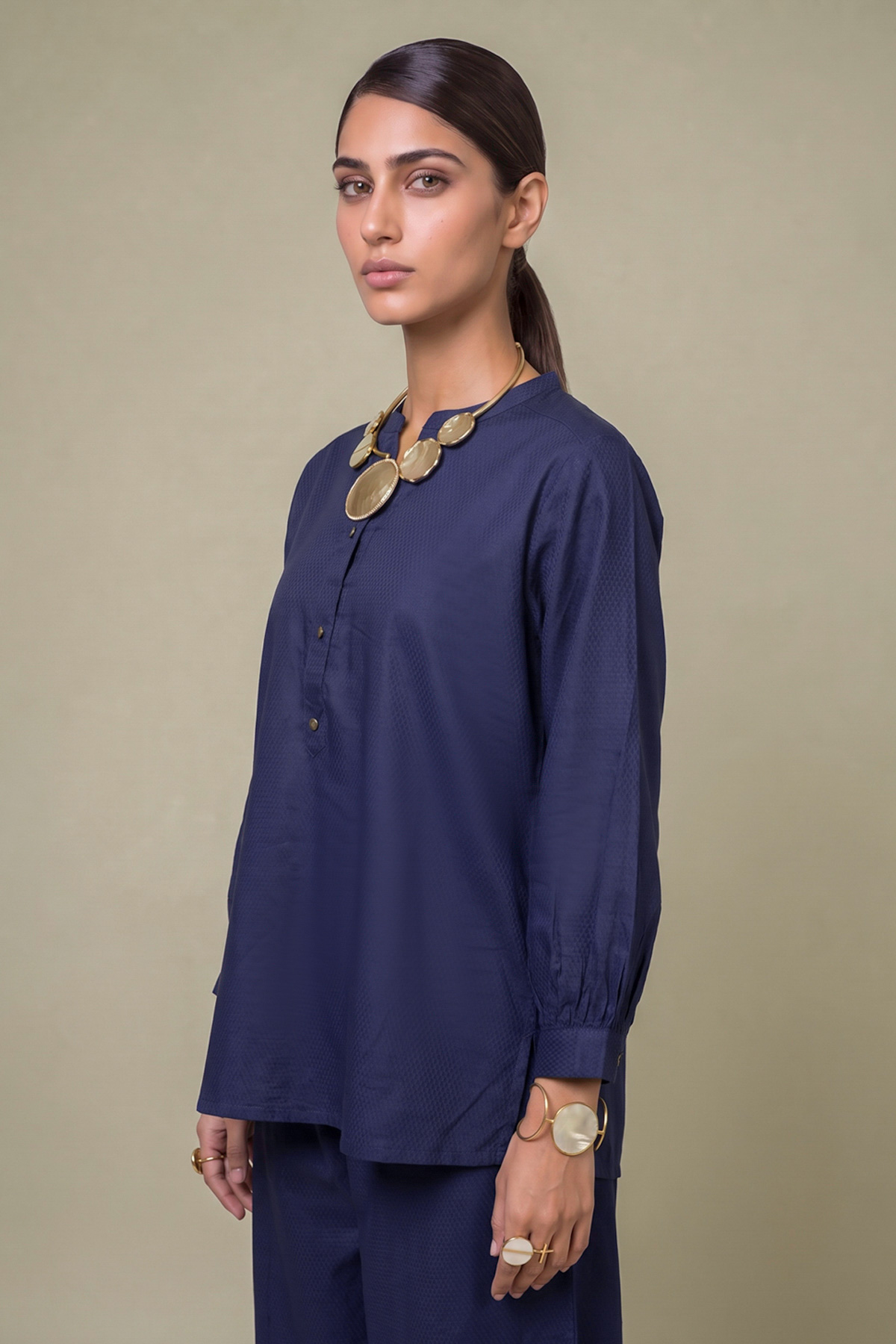 Dyed Cotton Dobby 2-Piece Tailored Set - 2-26-308-A-G1-VG