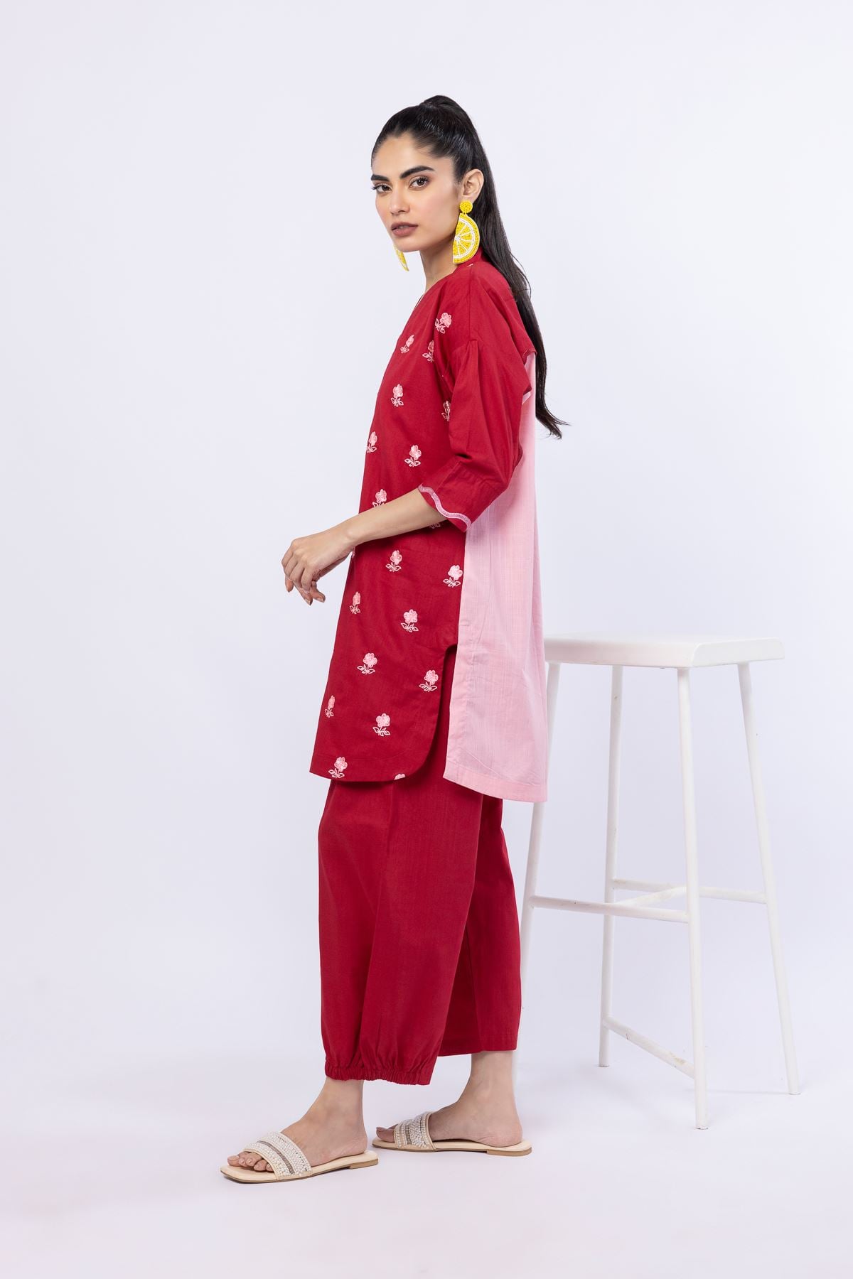 Dyed Crosshatch Poplin Pants - 25-09-9S1-04TA-VG