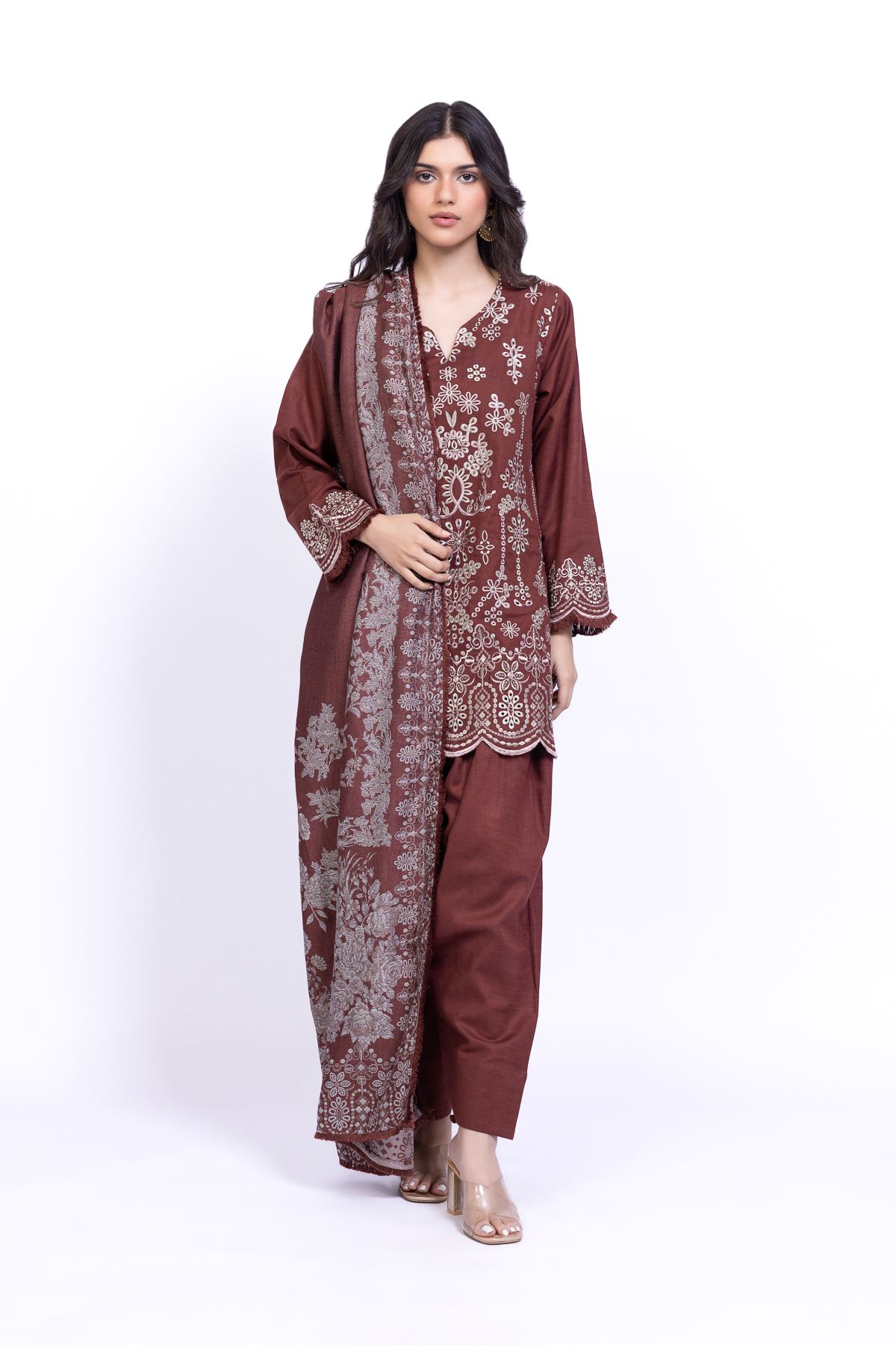 Printed Jacquard Dupatta - OTD4-EX28-04TA-VG