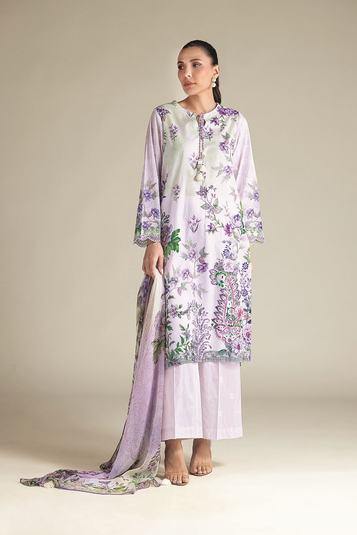 Embroidered Lawn Fabrics 3 Piece - 1-26-102-A-F-VG