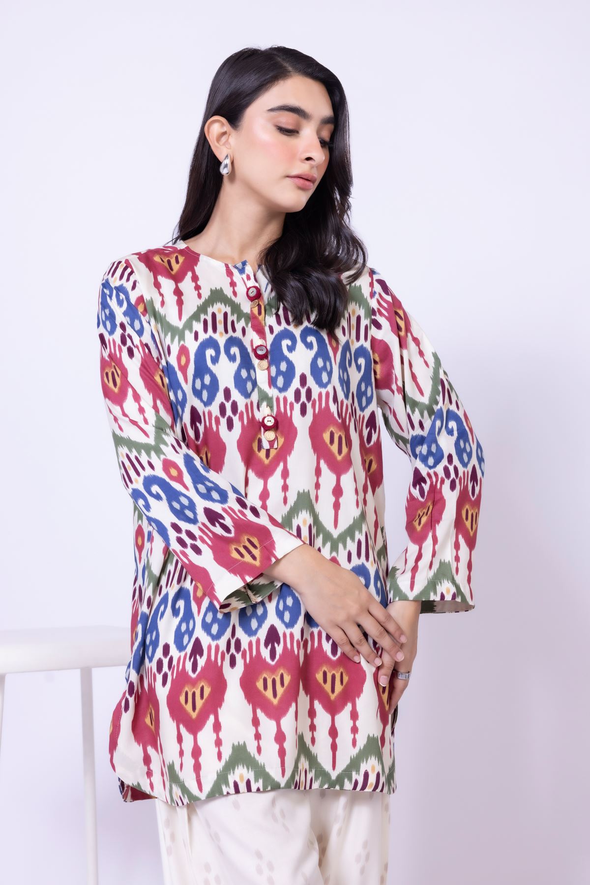 Printed Viscose Silk Kurta - 25-09-9S1-06TA-VG