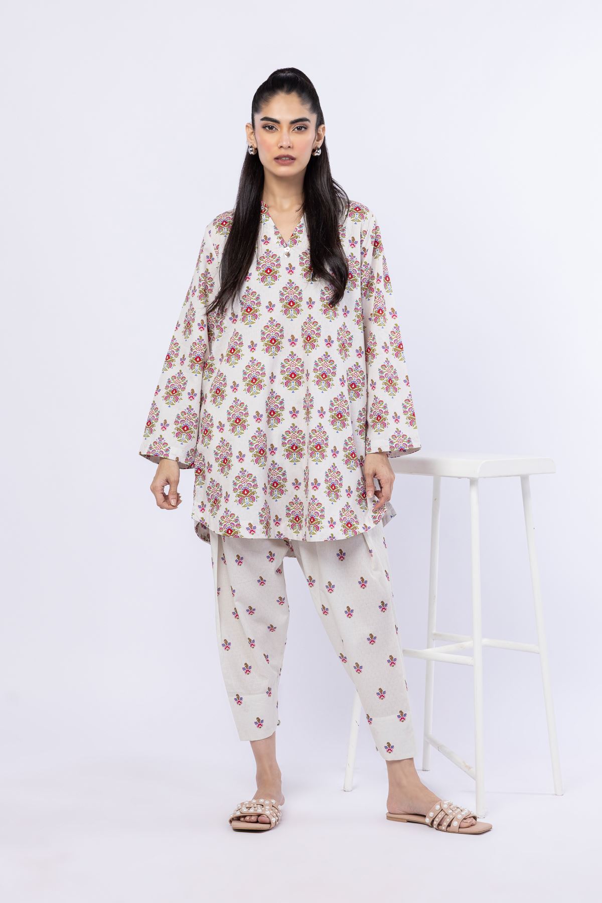 Printed Cotton Dobby Shalwar - 25-08-8E6-07BB-VG