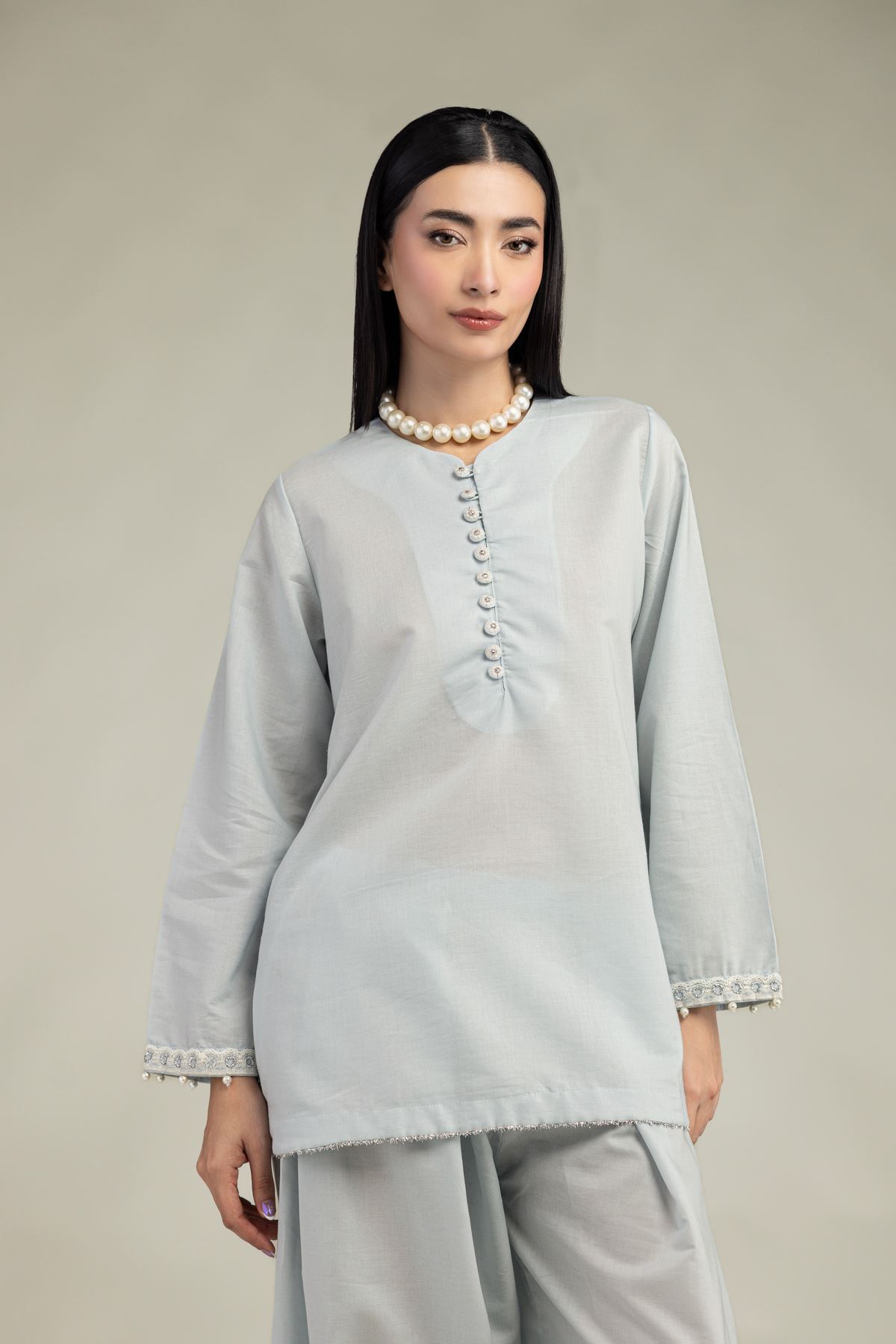 Embroidered Mesuri Short Mesuri Kurta - 25-09-11E14-03TA-VG