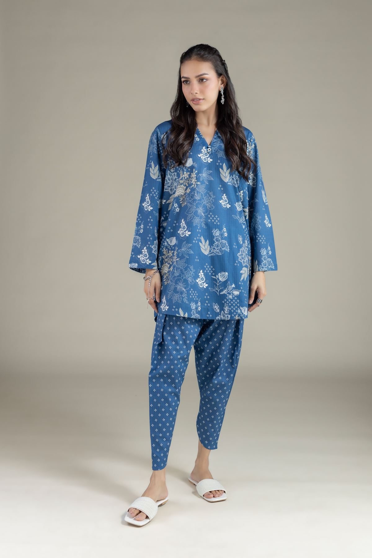 Printed Cotton Dobby Shalwar - 26-01-3E9-01TA-VG